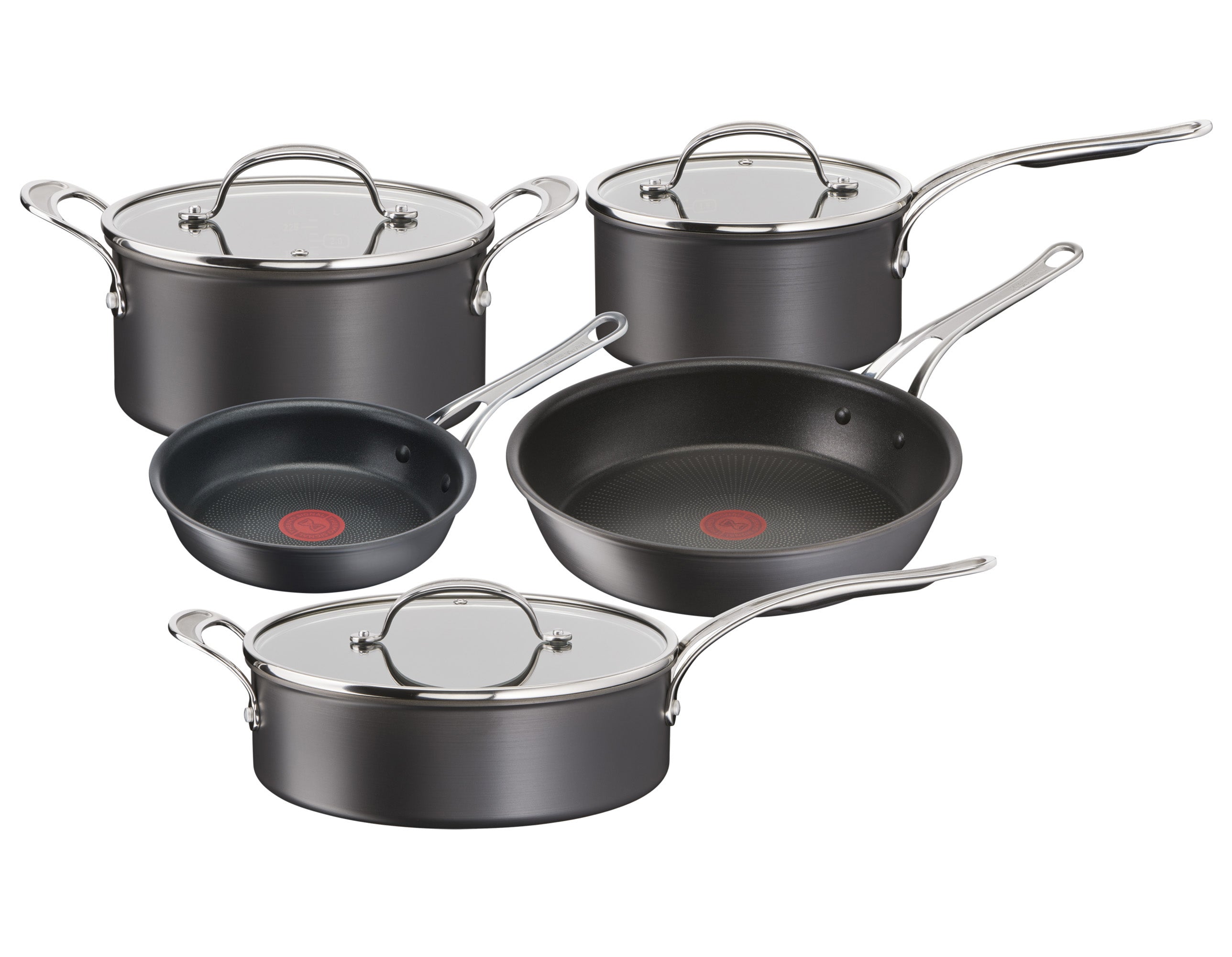 Jamie Oliver by Tefal 5-Piece Nonstick Cookware Set - Hard Anodized Induction Compatible Pots & Pans for Professional Cooking, Baking & Everyday Meals