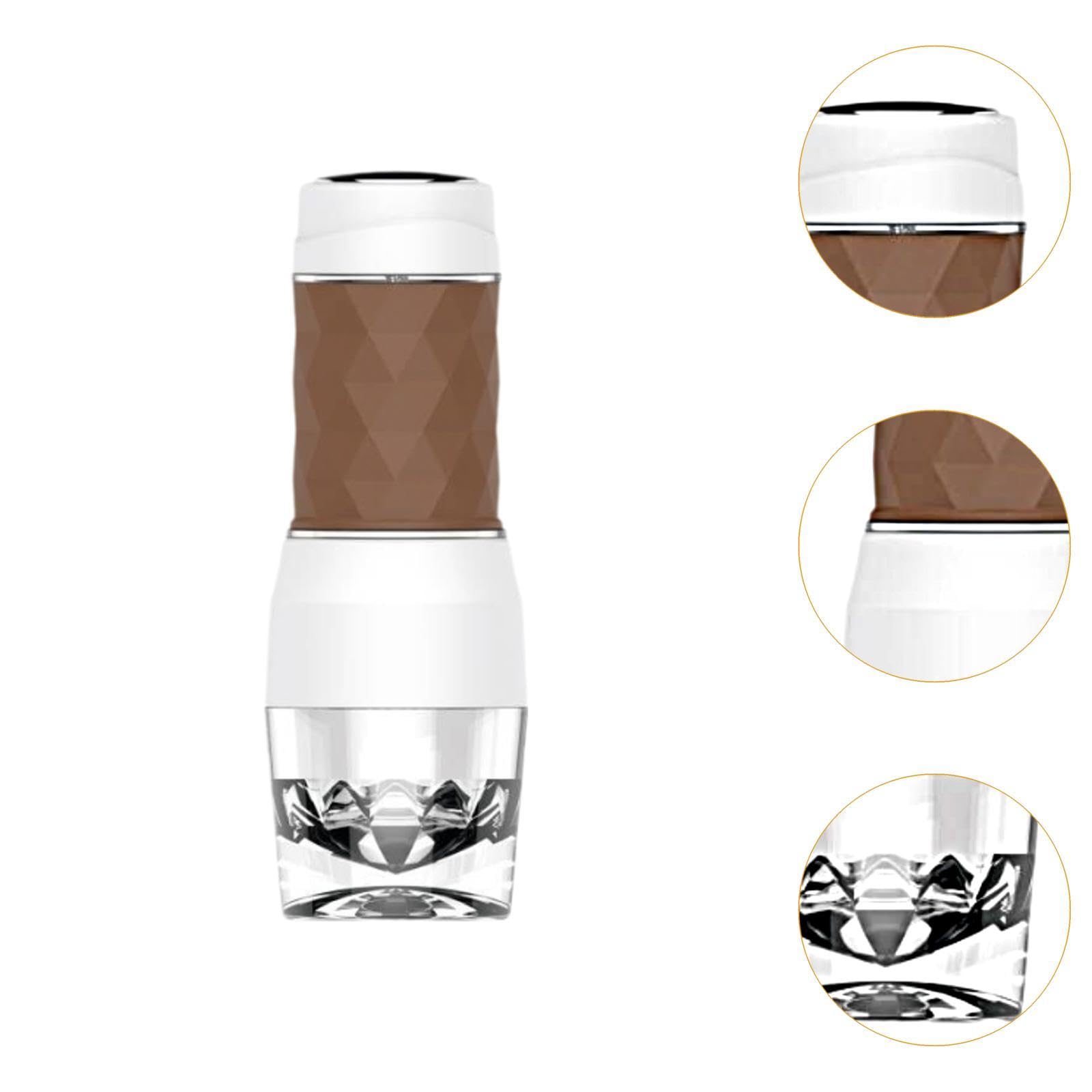Premium Hand Press Coffee Maker - Portable French Press for Coffee & Tea - Ideal Travel, Camping, Office & Home Use - Great Gift for Coffee Lovers - Brown