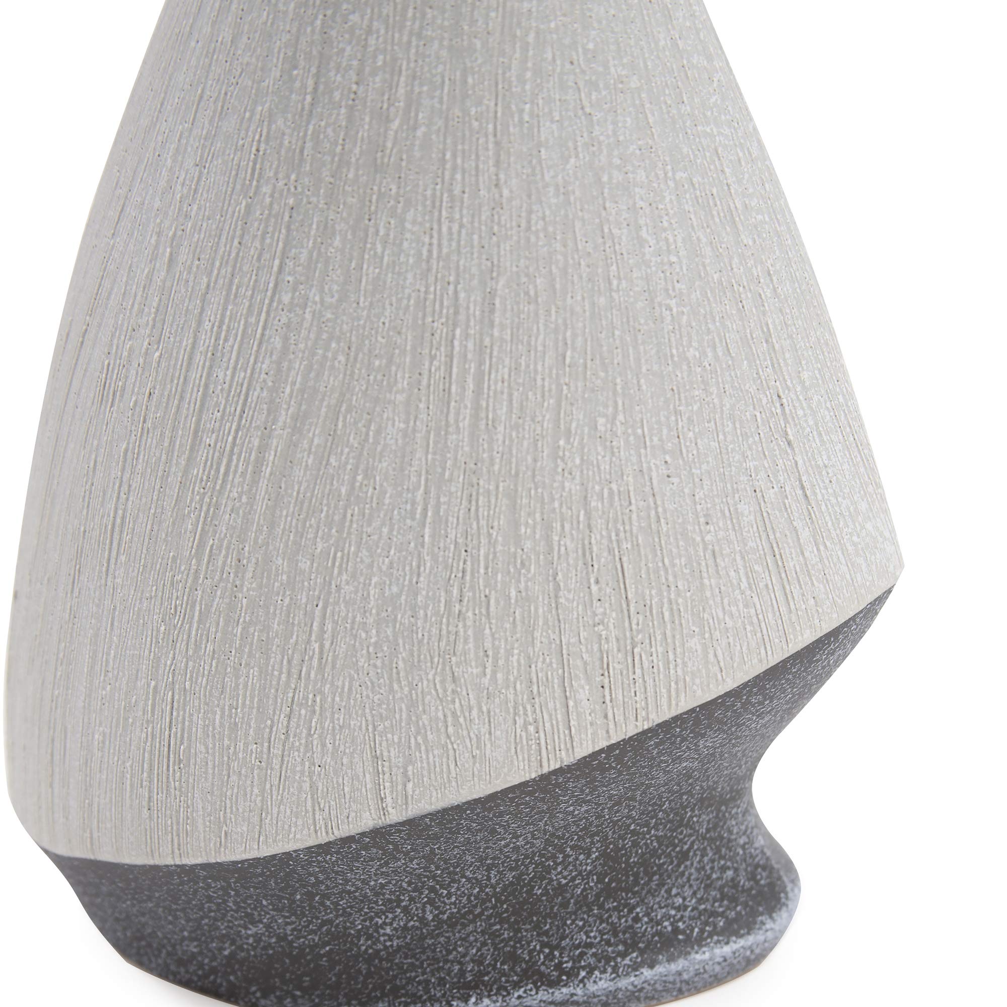 Howard Elliot Balance Small Two-Toned Gray and White Ceramic Vase - Modern Rustic Home Decor, Wedding Centerpiece, Bookshelf & Tabletop Decoration, Housewarming Gift (4.75 x 4 x 9 Inches) - Perfect for Farmhouse, Boho & Minimalist Interior Design Styles