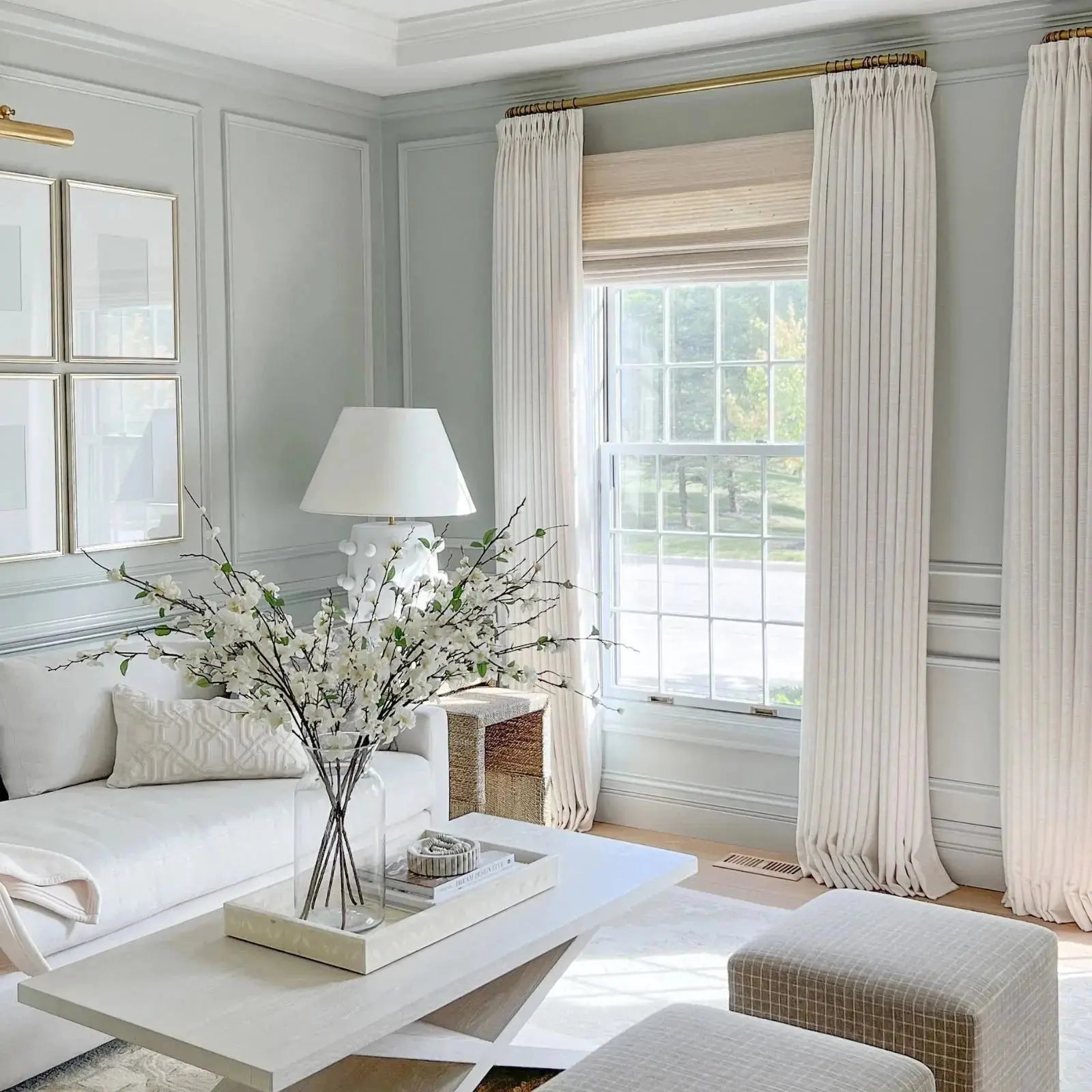 Linen Curtains Unlined Ivory White - Light Filtering Window Drapes for Living Room & Bedroom