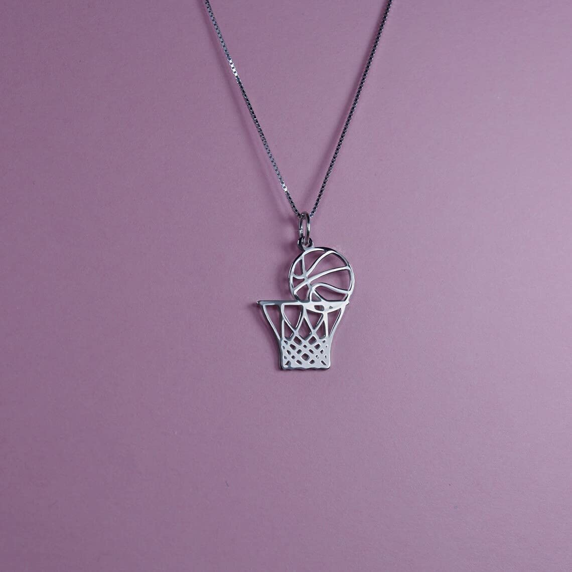 Basketball Jewelry Gift for Women & Men - 925 Silver Pendant Necklace for Athletes & Coaches - Perfect for Birthdays & Sports Fans