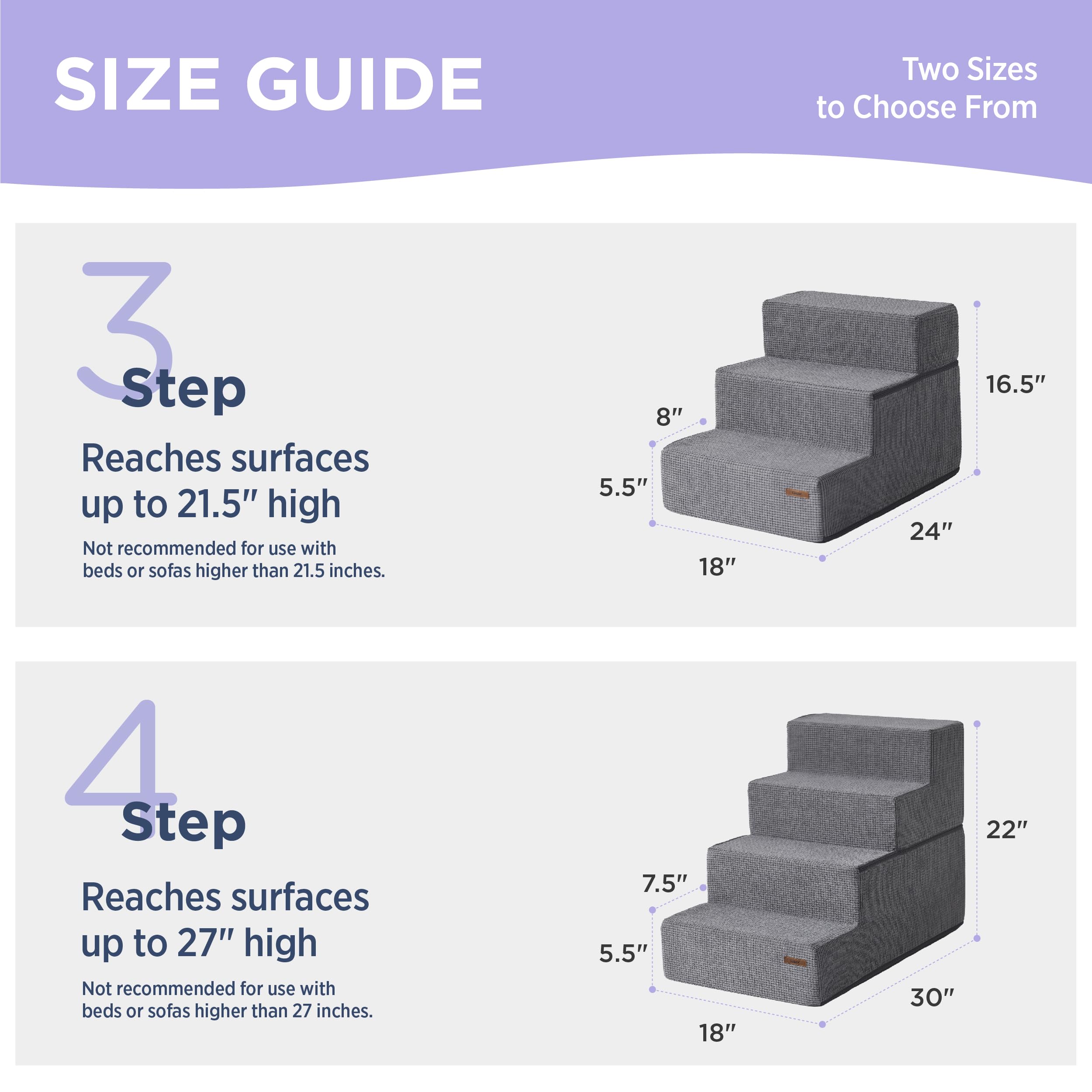 Foldable 4-Step Dog Stairs for High Beds - Non-Slip Pet Steps for Small Dogs & Cats