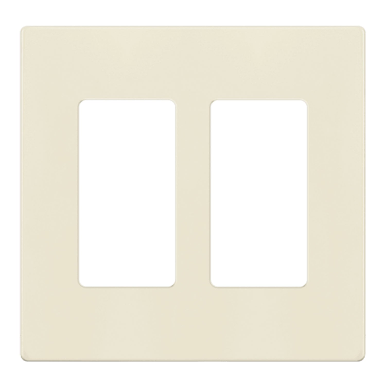 2 Gang Decorator Rocker Screwless Wall Plate - Light Almond - Perfect for Home, Office & Commercial Electrical Outlet Covers