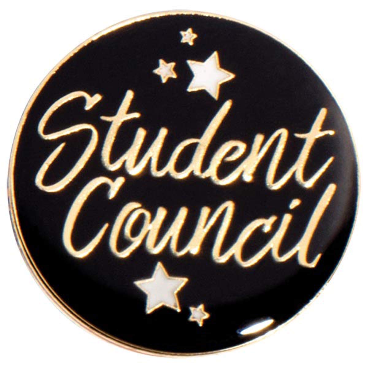 Premium Black & Gold Student Council Award Pins - Set of 6 - Perfect for School Recognition Ceremonies & Leadership Events