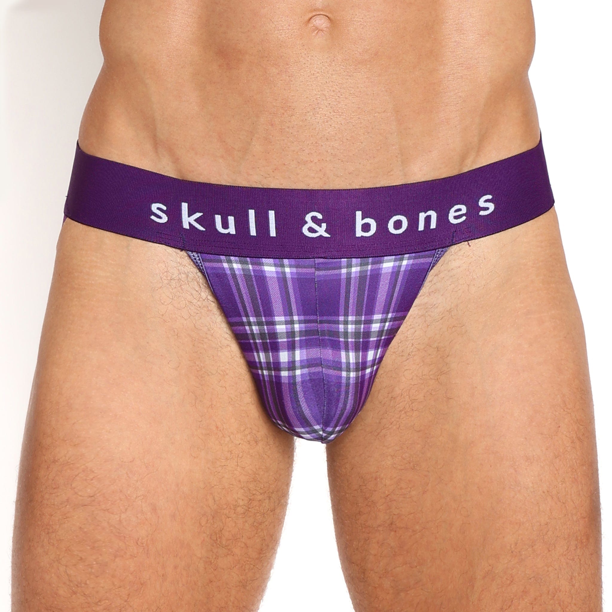 Stylish Purple Tartan Plaid Jock Strap - Comfortable Athletic Support for Men - Perfect for Sports, Workouts & Costume Parties