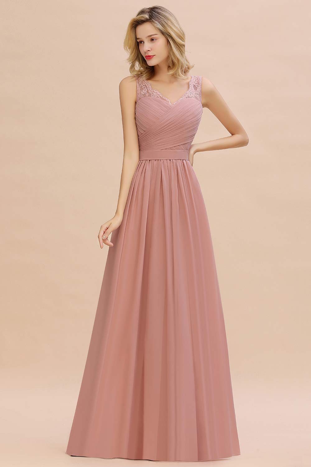 BABYONLINE D.R.E.S.S. Women's Elegant Chiffon Ball Gown Long Prom Dress for Wedding Guest, Homecoming, Evening Party & Special Occasions