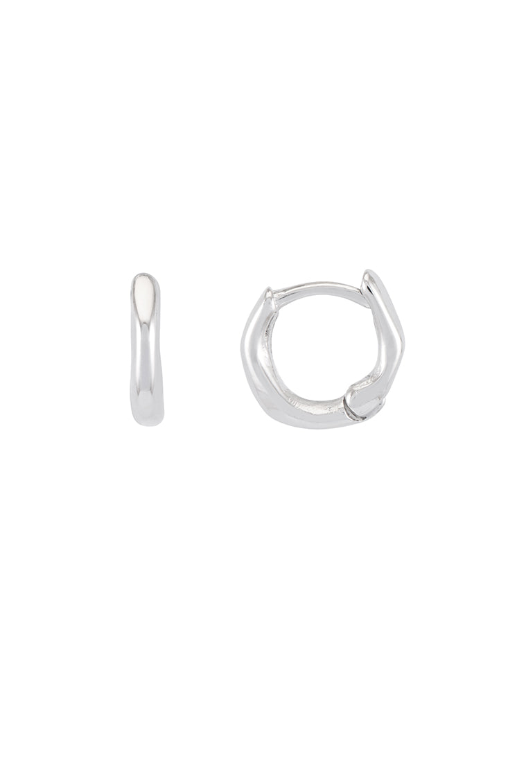 Stylish Men's Molten Huggie Hoop Earrings - 14K Gold Plated Minimalist Hoops for Everyday Wear | Perfect Gift for Him, Trendy Jewelry for Men | Gym, Office, Date Night & Casual Outings