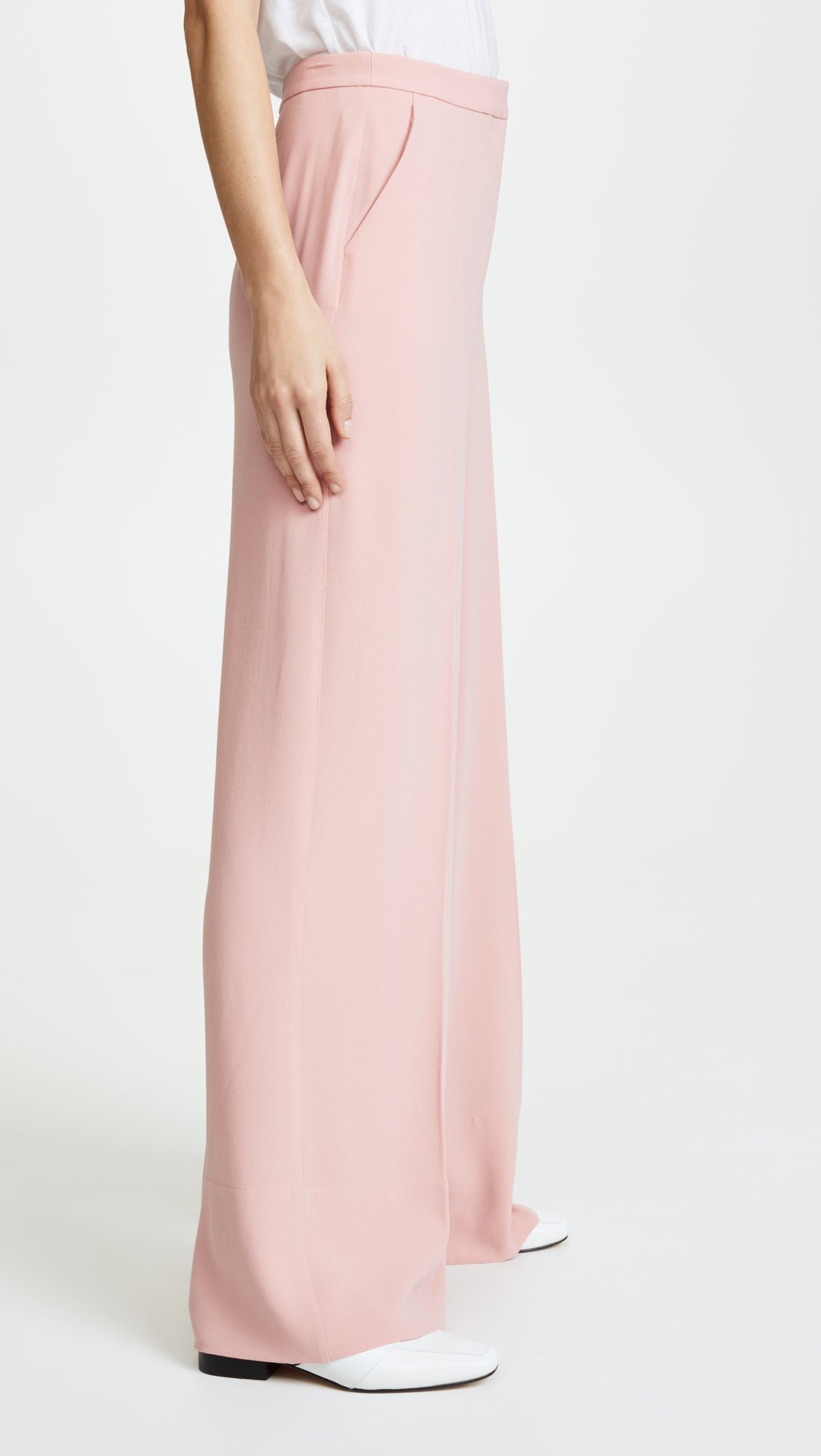 Elizabeth and James Women's Harmon Pants - Flowy High-Waisted Wide Leg Trousers in Dahlia Pink Size 8 | Perfect for Office Wear, Casual Outings & Special Occasions