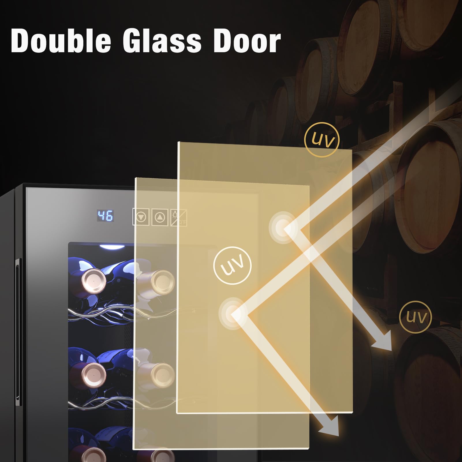 6 Bottle Wine Cooler Refrigerator - Compact Countertop Wine Fridge with Digital Temperature Control (46-66℉), Freestanding Mini Wine Cellar with Glass Door - Perfect Gift for Wine Lovers | Ideal for Home Bars, Kitchens, and Small Spaces