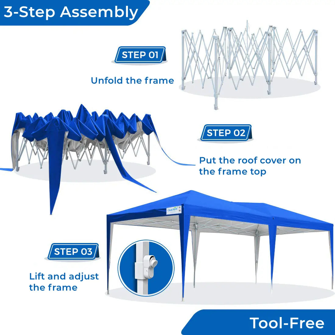 10' x 20' Pop Up Canopy Tent with Removable Side Walls - Waterproof Outdoor Shelter for Parties, Camping & Beach Events