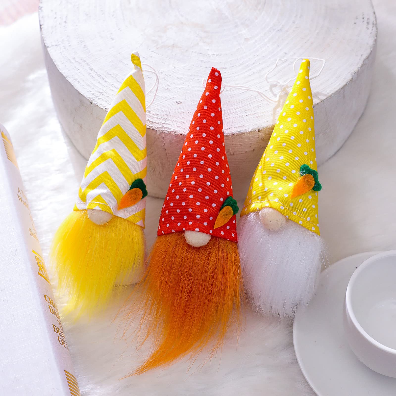2023 Funny Easter Bunny Gnomes Hanging Ornaments - 3PCs Carrot Gnome Decor for Easter Tree & Spring Holiday Party | Seasonal Home Decoration for Easter Day Celebrations & Festive Indoor Decor