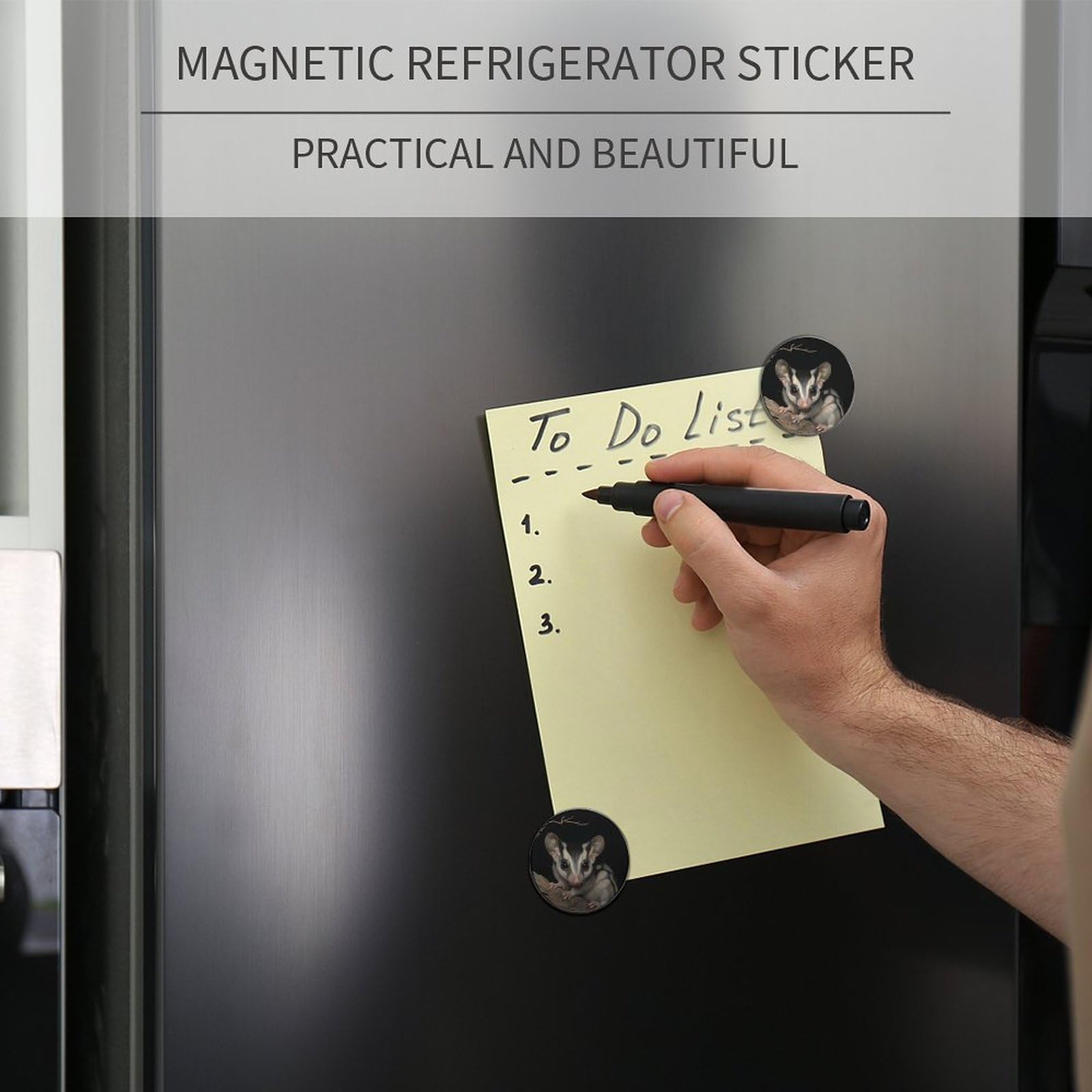 Australian Sugar Glider Round Fridge Magnet - Cute Magnetic Refrigerator Sticker for Home, Kitchen & Office Decor - Perfect for Gifts, DIY Crafts & Appliance Decoration