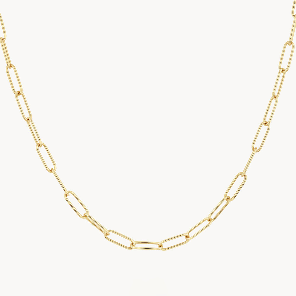Elegant Gold Paperclip Chain Necklace for Women - Trendy Layering Jewelry for Everyday Wear & Gift Giving