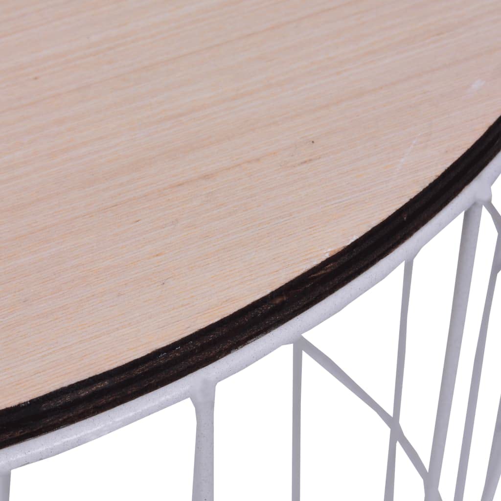 CHARMMA Modern Round Coffee Table - 15.6 Inch White Side Table for Living Room, Bedroom & Office - Perfect for Small Spaces & Home Decor