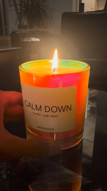Calm Down Scented Candle - Lavender & Chamomile Aromatherapy Candle for Relaxation, Stress Relief & Better Sleep - Perfect for Yoga, Meditation & Bedtime Use