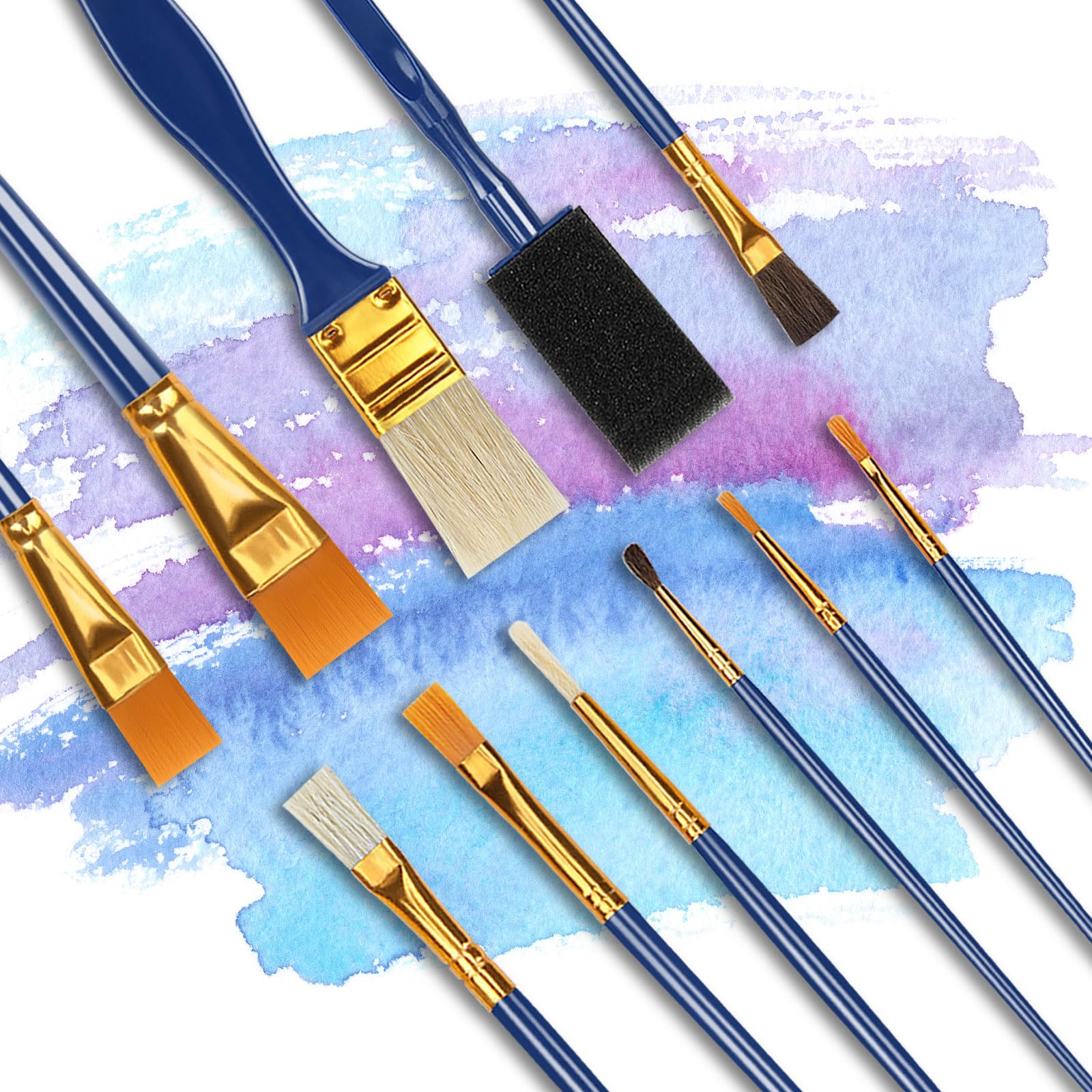 Halobios 25 Pcs Paint Brushes Set - Professional Acrylic, Oil & Watercolor Paint Brushes for Kids, Beginners & Artists - Perfect for Canvas, Paper & DIY Art Projects