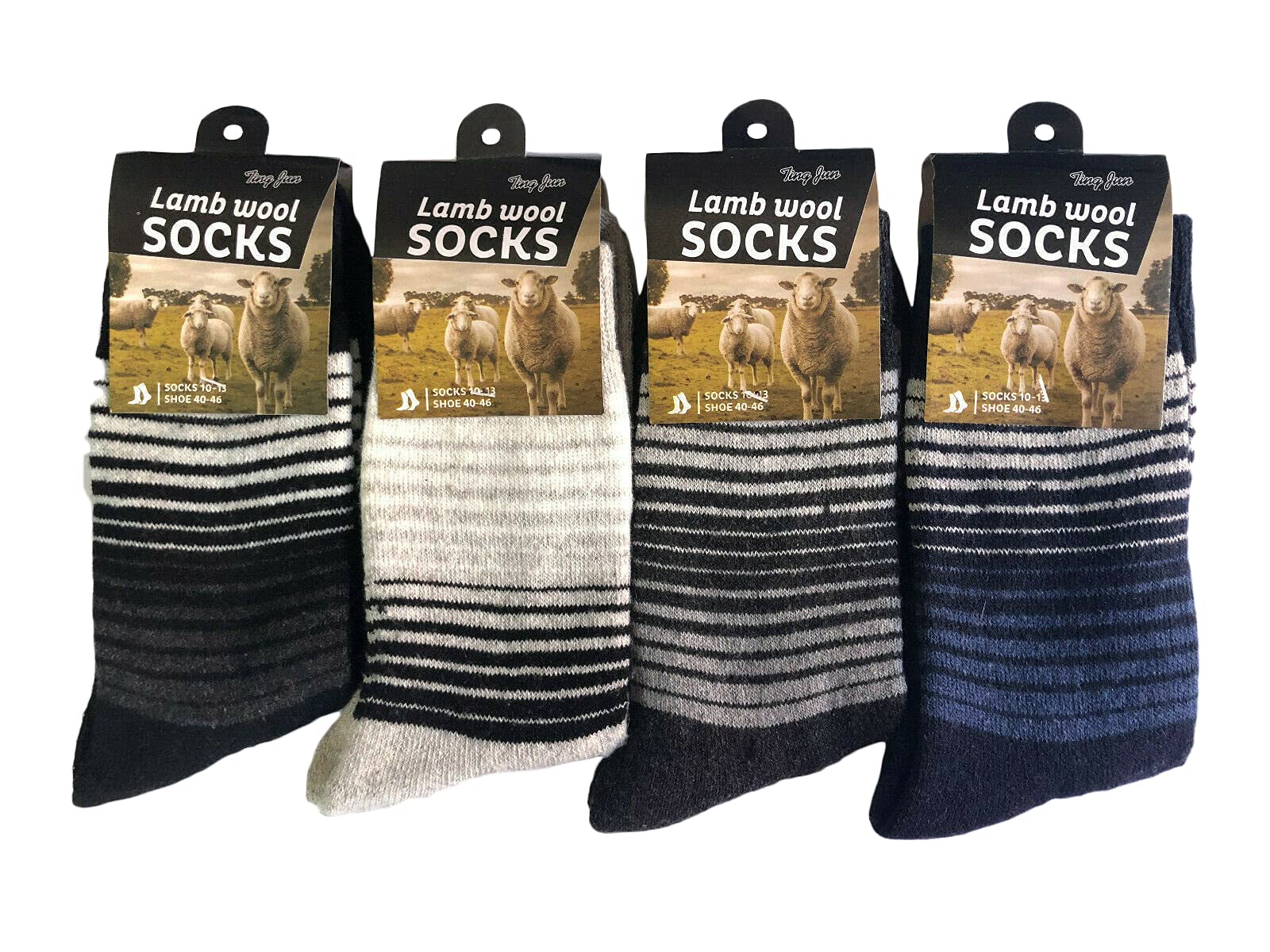 4 Pairs Men's Winter Warm Thermal Crew Socks - Thick Lambswool Ankle Socks for Hiking, Skiing & Cold Weather Comfort