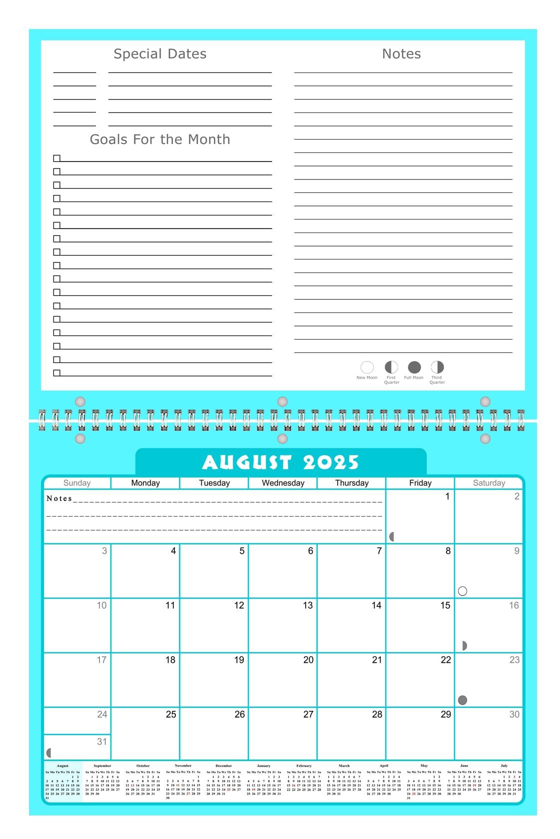 2025-2026 Academic Year 12-Month Wall & Desk Student Planner with 3-Ring Binder - Perfect for School, Teachers & Students | Edition #006 | Ideal for Classroom Organization, Homework Tracking & Study Planning