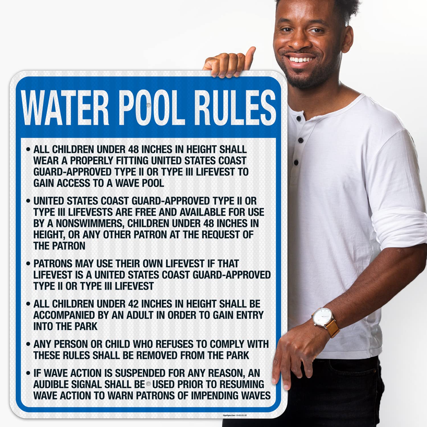 Ohio Pool Safety Signs - 24x30 Inches Water Rules Sign, Compliant with State of Ohio Pool Code | 3M EGP Reflective .080 Aluminum, Fade Resistant | Made in USA | Perfect for Public Pools, Water Parks & Backyard Swimming Areas