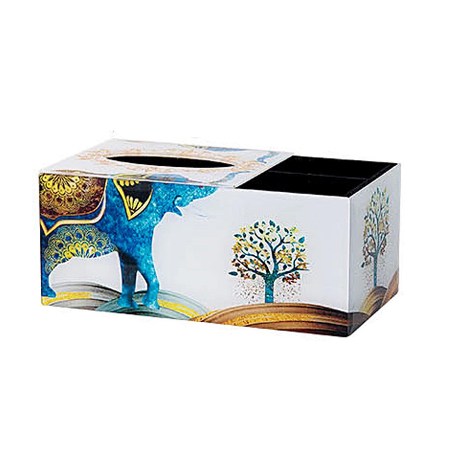 Decorative Rectangular Tissue Box Cover Holder - Stylish Bathroom, Dresser, Nightstand & Desk Organizer for Facial Tissues & Napkins | Perfect for Home, Office & Guest Rooms (Size C)