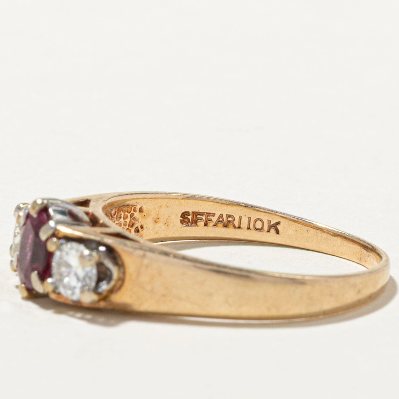 Exquisite Three Stone Ruby & Diamond Ring - 0.52ct Ruby & 0.18ctw Diamonds - Size 7.25 - Perfect for Anniversary, Engagement & Special Occasions