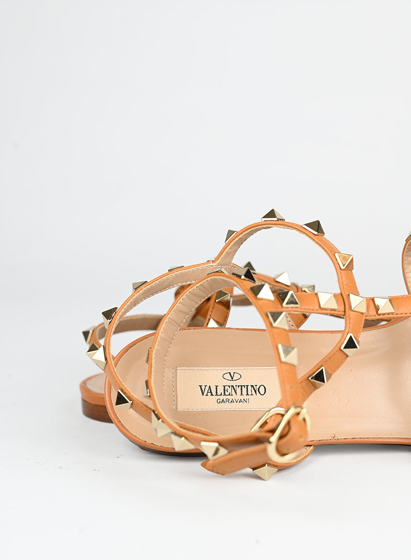 Valentino Beige Leather Gladiator Sandals Size 40 - Stylish & Comfortable for Summer Outings, Beach Trips & Casual Wear