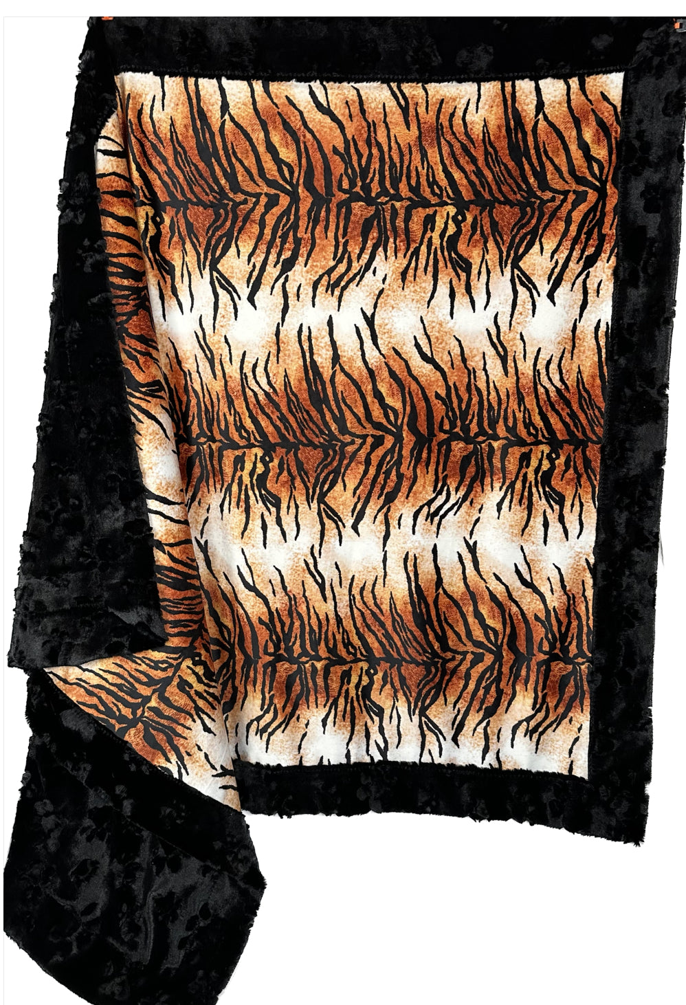 Premium Tiger Stripe Rust on Black Paws Large Fleece Blanket 52x75 Inches - Ultra Soft Spoonflower Quality for Cozy Home Decor, Bedroom, Sofa & Outdoor Picnics
