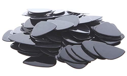 100-Pack Black Celluloid Guitar Picks Medium .71mm Plectrums for Acoustic & Electric Guitars - Bulk Set for Music Mastery, Perfect for Practice, Recording, Live Performances, and Unique Jewelry Gifts for Guitar Enthusiasts