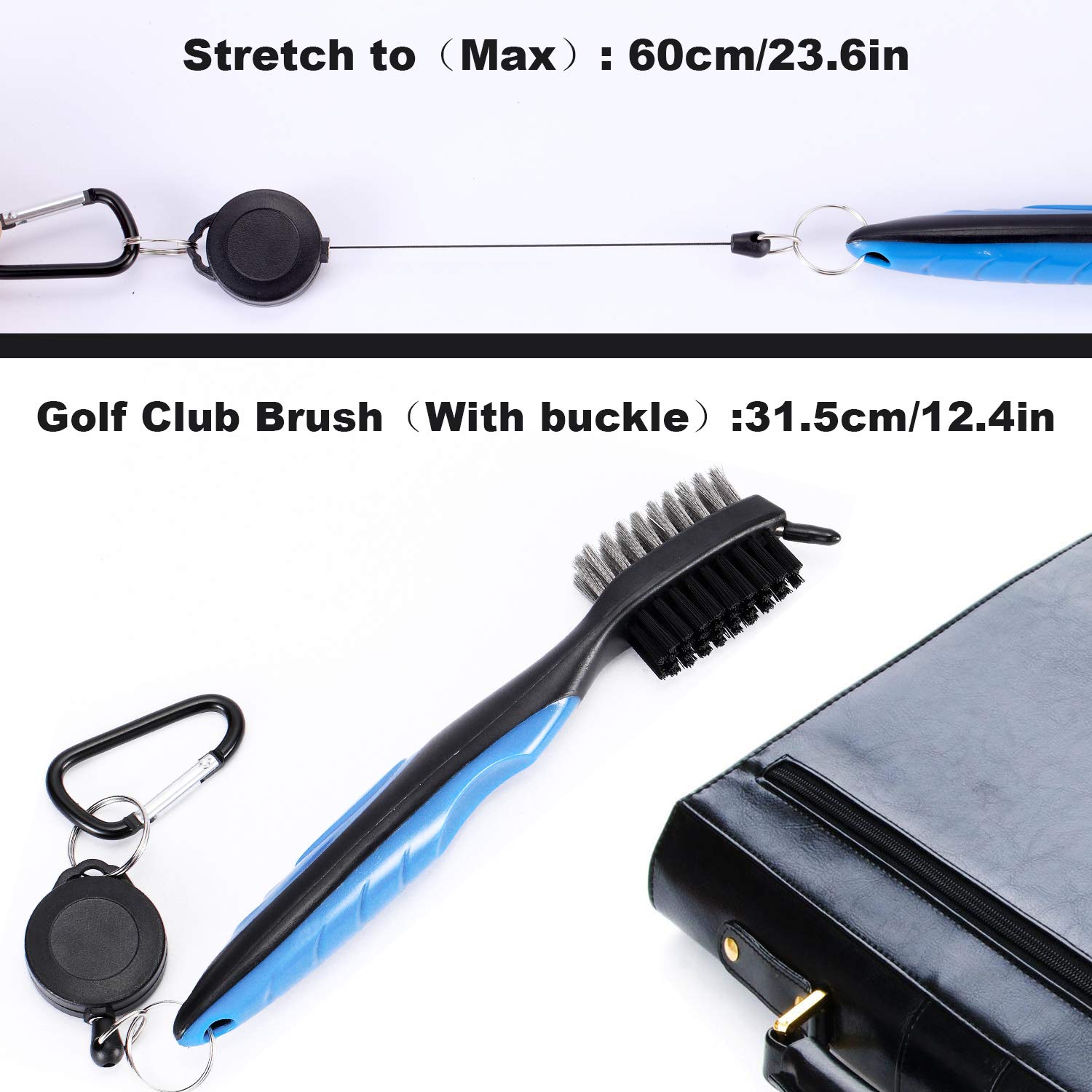 2 Pack Tri-fold Golf Towel Set - Premium Microfiber Waffle Pattern Towels with Heavy Duty Carabiner Clip (2 Pcs, 2 Colors) - Perfect for Golf, Gym, Camping & Outdoor Activities