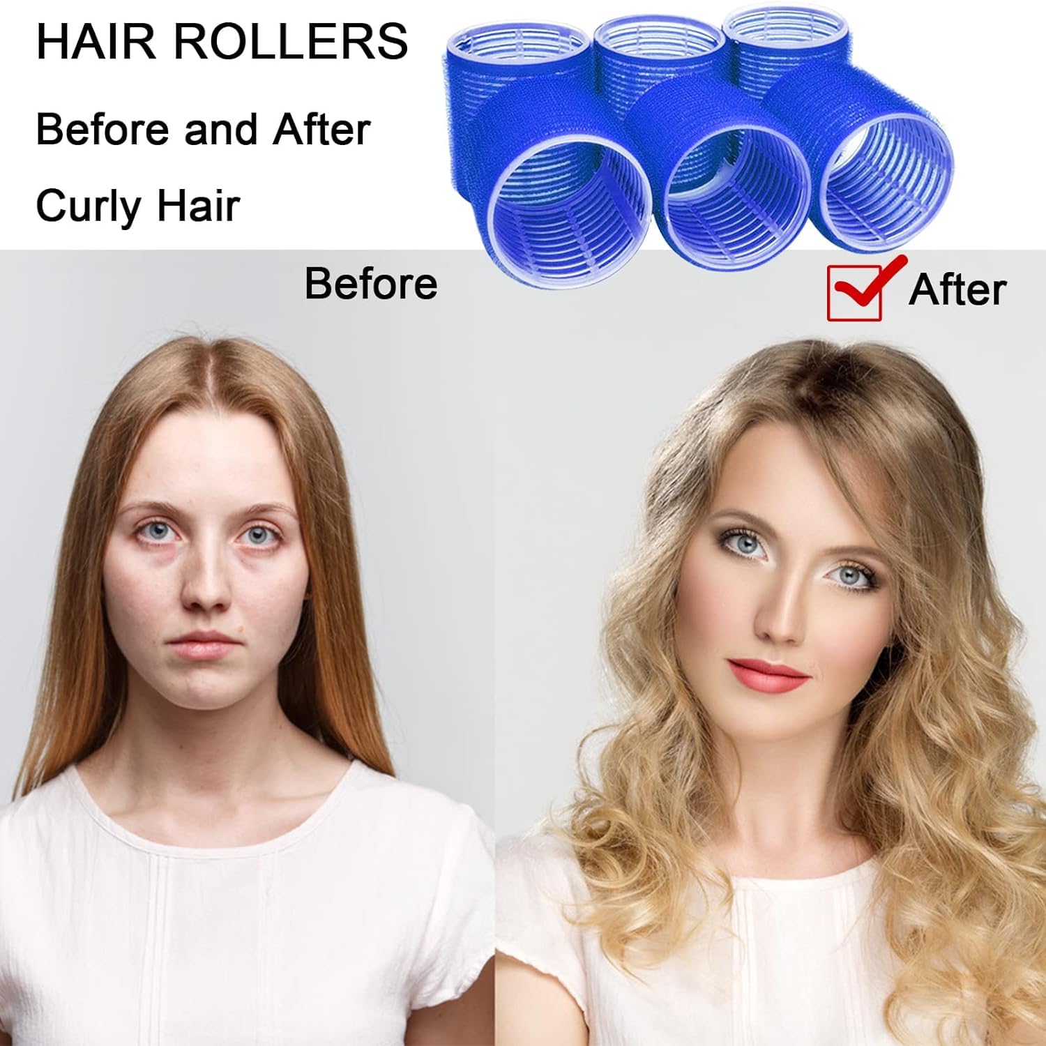 SIYAA 12 Pack Self Grip Hair Rollers for Women & Girls - Salon Quality Hair Curling Set for Styling & Volume - Perfect for Home Use, Parties & Special Occasions