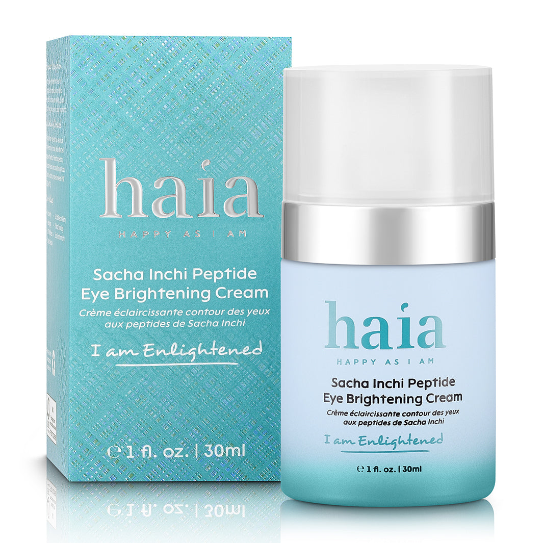 Haia I Am Enlightened Sacha Inchi Peptide Eye Brightening Cream - Dark Circle Treatment & Anti-Aging Eye Cream for Brighter, Youthful Eyes - Perfect for Night Routine & Travel Skincare