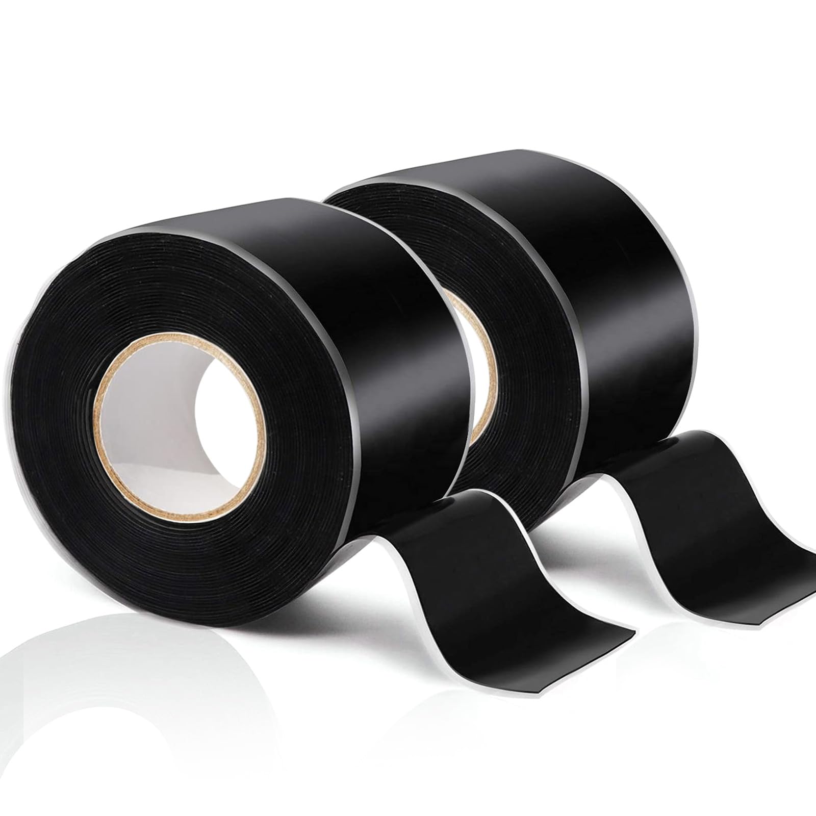 2 Rolls Self Fusing Silicone Tape - 1in x 10ft Waterproof Leak Repair Tape for Plumbing, Hoses & Cable Insulation | Emergency Seal Tape for Pipe Fixes, DIY Projects & Outdoor Gear Protection (Black)