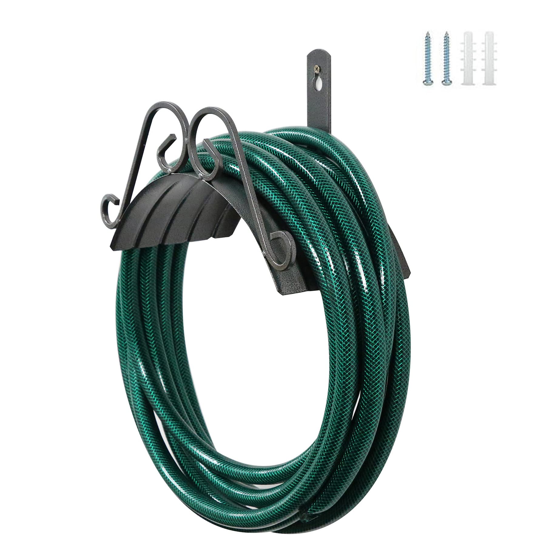 Heavy Duty Wall Mount Garden Hose Holder - Outdoor Metal Water Hose Hanger for 145ft 5/8'' Hose Storage - Perfect for Garage, Yard, and Garden Organization