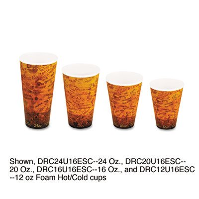 DCC20U16ESC - Insulated Foam Hot & Cold Cups 16oz, Bulk Disposable Coffee Cups for Restaurants, Cafes, and Takeout - Perfect for Hot Beverages, Iced Drinks, and Party Serving