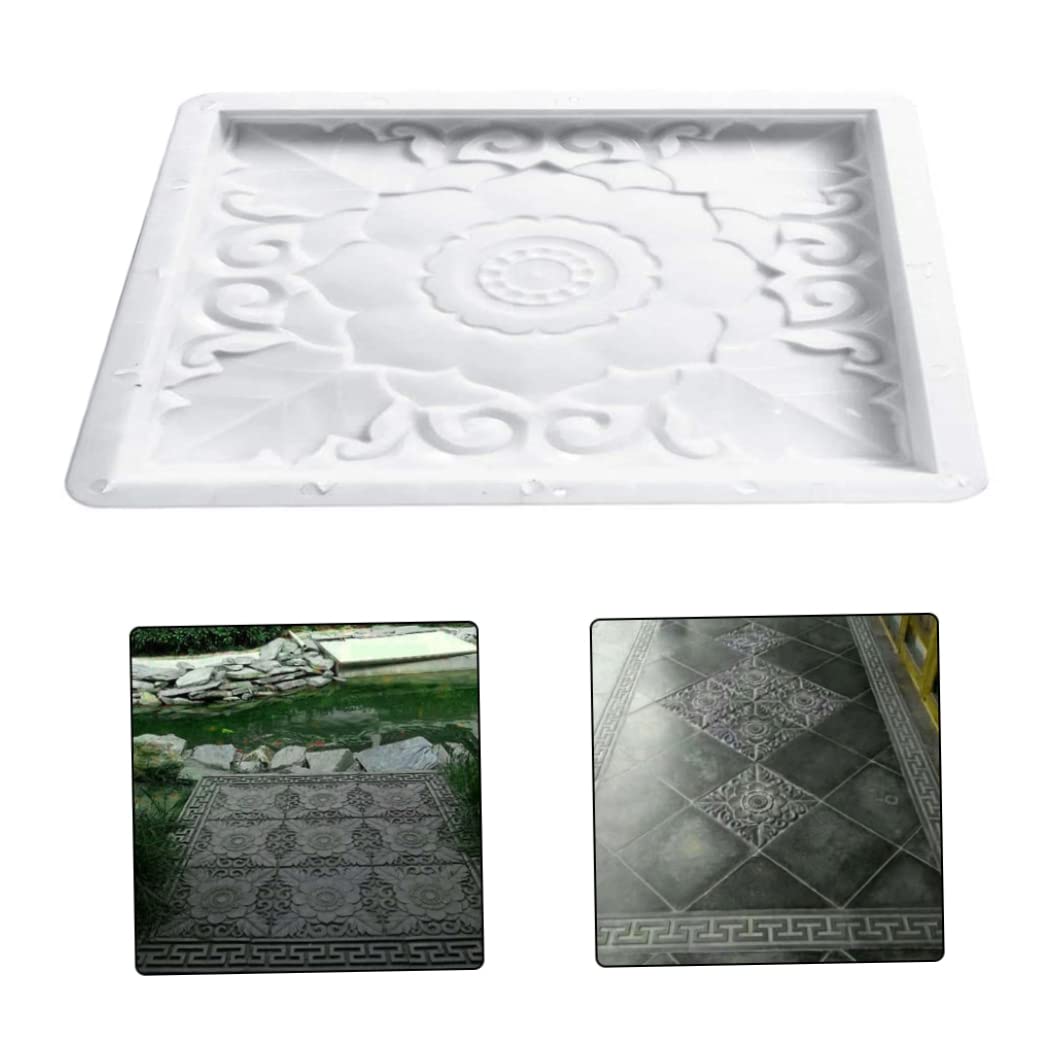 Lotus Shaped Square Paving Mould - Reusable Concrete Cement Mold for Garden Stepping Stones, Walkway & Wall Pavement - Perfect for DIY Pathways, Patios and Landscape Design Projects