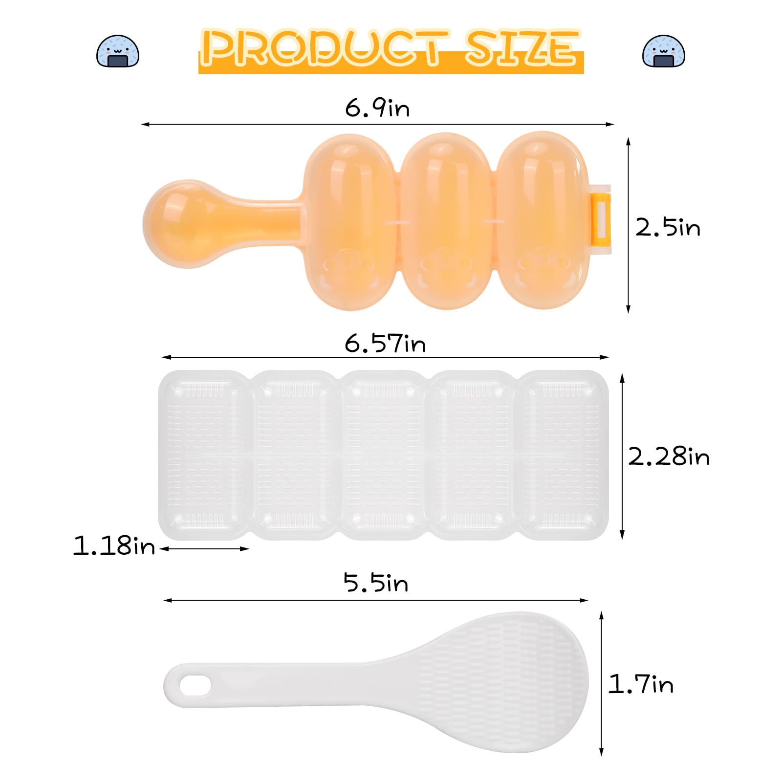 2Pcs Japanese Onigiri Mold Set - DIY Sushi Rice Ball Maker, Chocolate Mold & Nigiri Press Kit with Mini Rice Paddle - Perfect for Bento Box, Kids Lunch, Picnic & Home Cooking