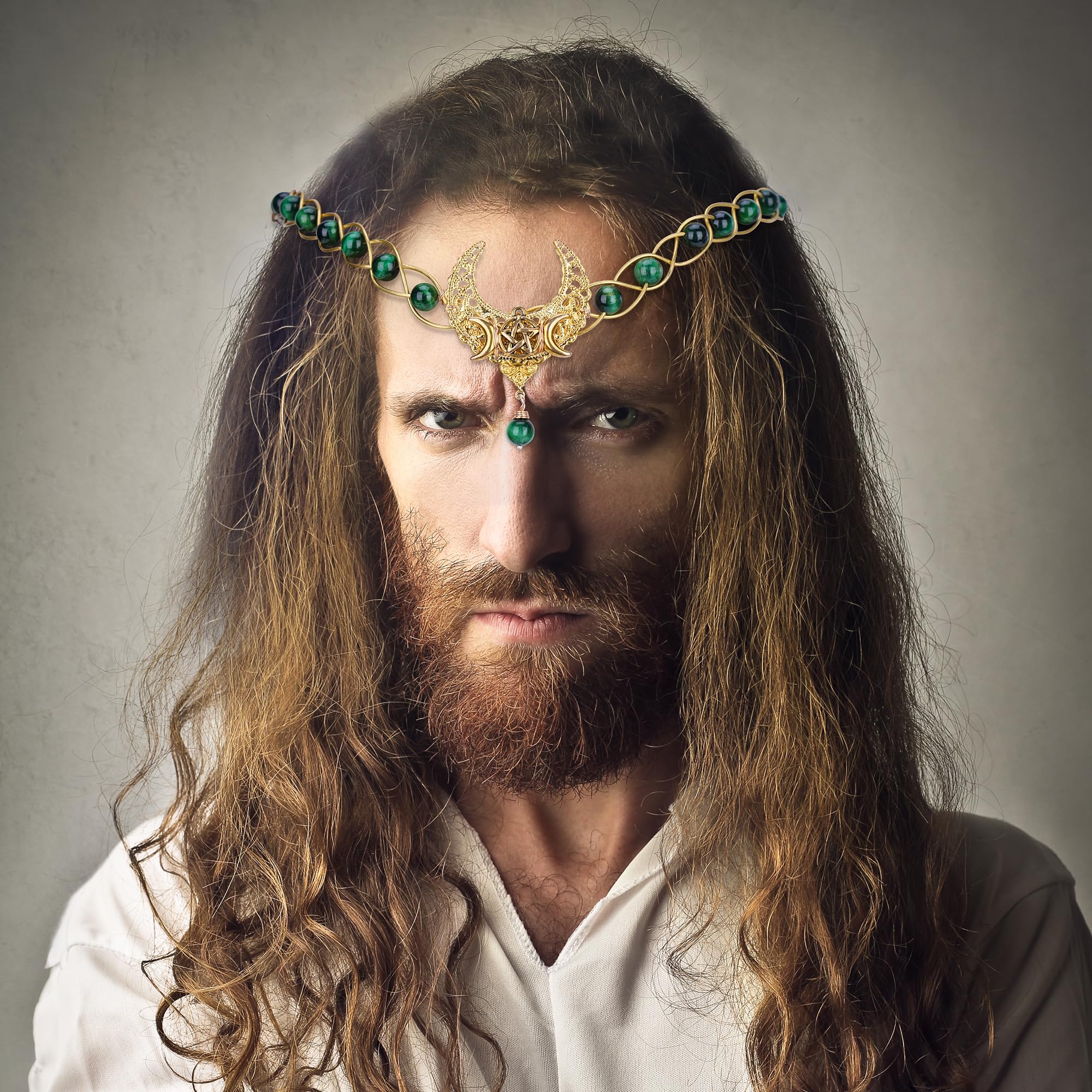 Viking Crown Headpiece - Medieval Celtic Tiara with Crystals for Men & Women | Renaissance Fairy Circlet, Braided Headband for Halloween, Wedding & Cosplay Costume Accessories | Perfect for LARP, Viking Parties & Fantasy Events
