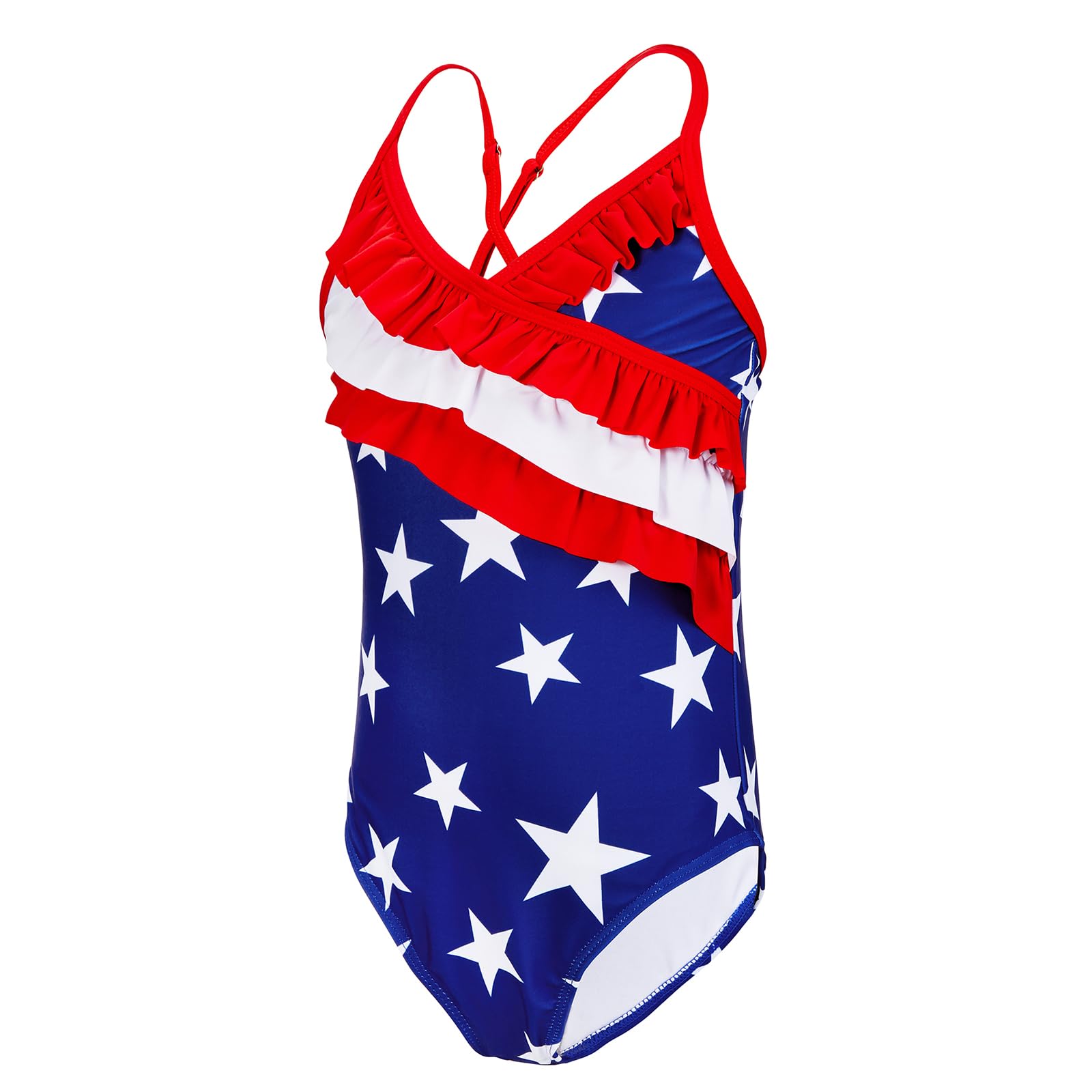 Trendy American Girls' One Piece Swimsuits with Ruffle Design - Cute Kids Bathing Suits for Beach, Pool & Summer Vacation