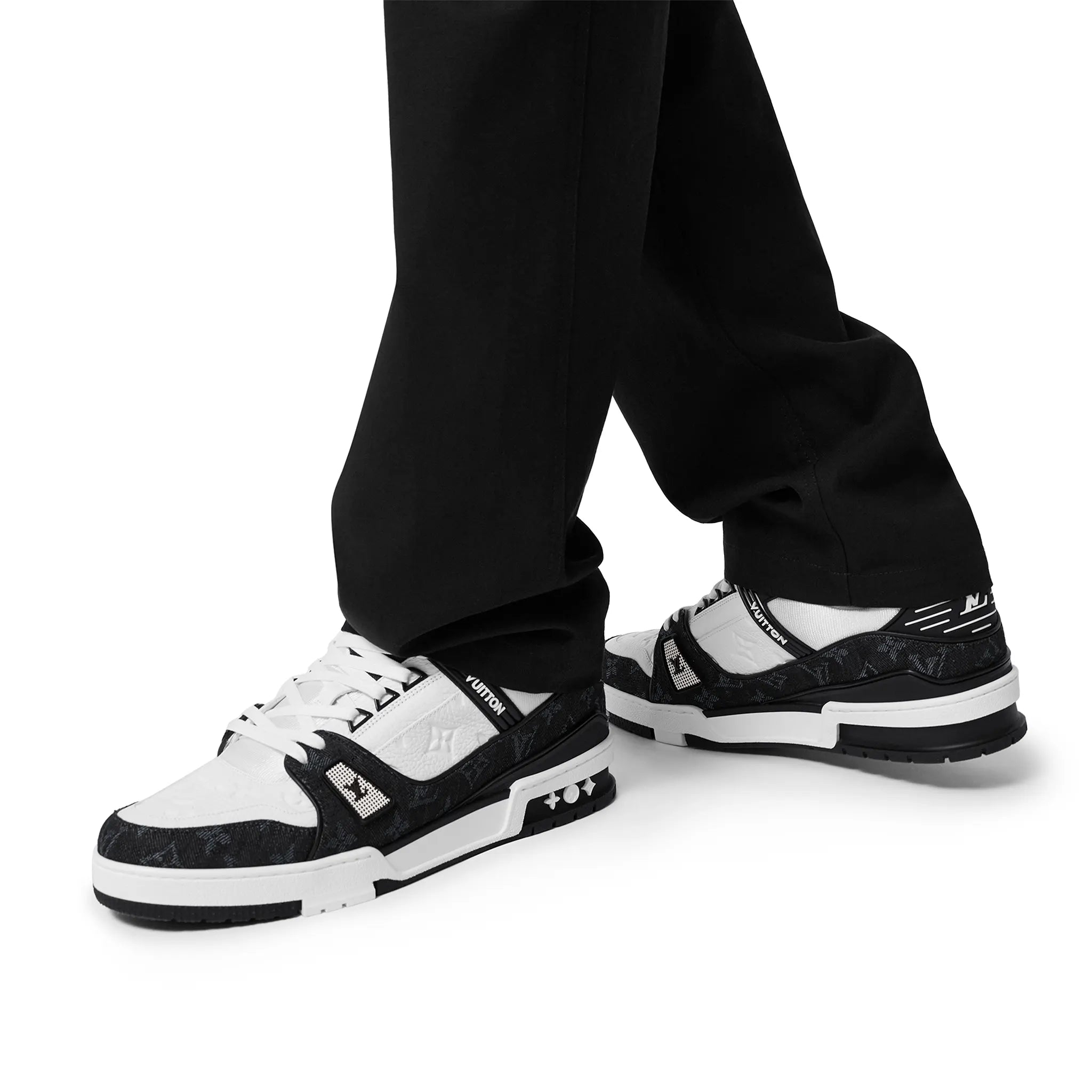 Louis Vuitton LV Monogram Black Denim Sneakers - Luxury Designer Casual Shoes for Men & Women | Perfect for Streetwear, Travel & Everyday Fashion