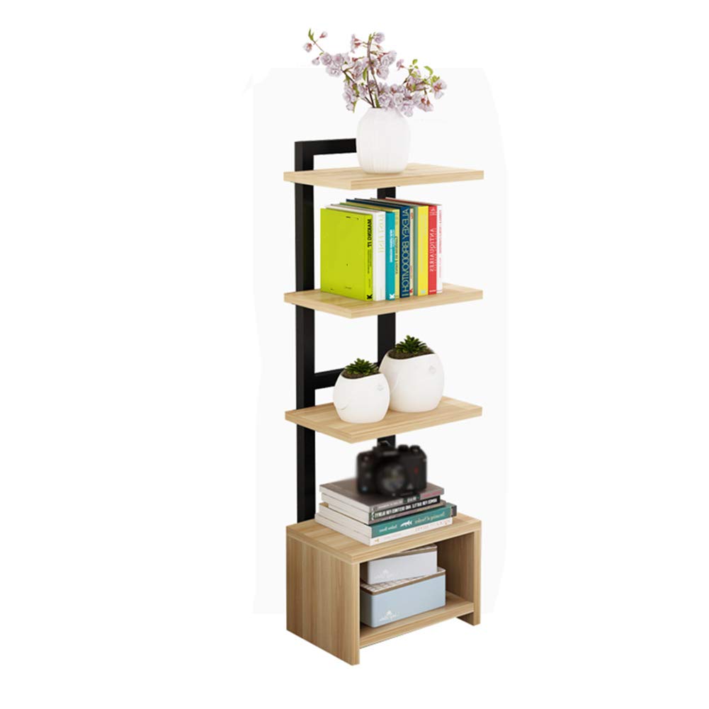 XEWNEG 5-Tier Floor Standing Bookshelf - Walnut Wooden Storage Shelf for Living Room, Bedroom & Office - Perfect for Books, Plants, Decor & Home Organization