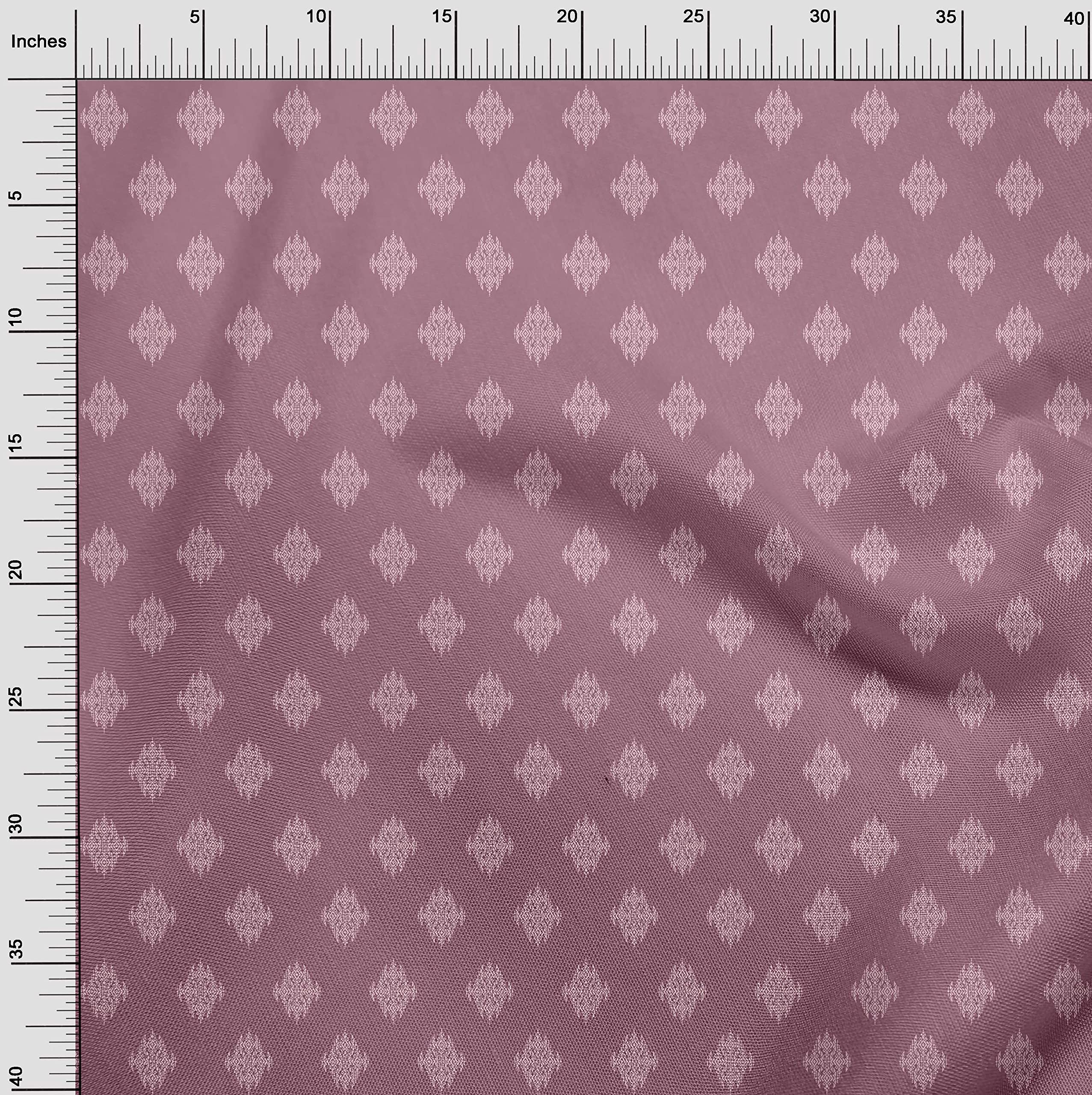 oneOone Viscose Chiffon Pink Geometric Print Fabric by The Yard - 42 Inch Wide Soft Flowy Dress Material for Summer Dresses, Blouses & DIY Fashion Projects