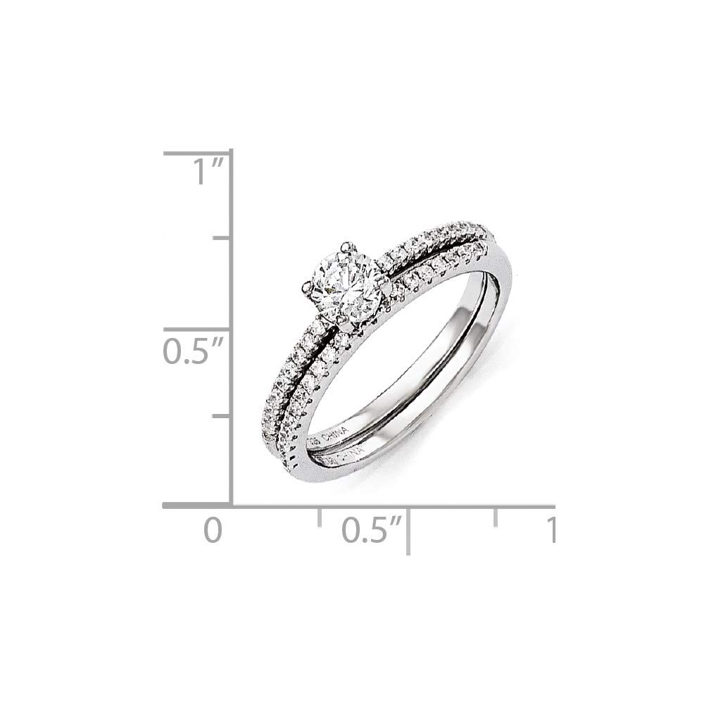 925 Sterling Silver Cubic Zirconia Bridal Ring Set - 2 Piece Wedding & Engagement Ring for Women, Fine Jewelry Gift for Her - Perfect for Proposals, Anniversaries & Special Occasions