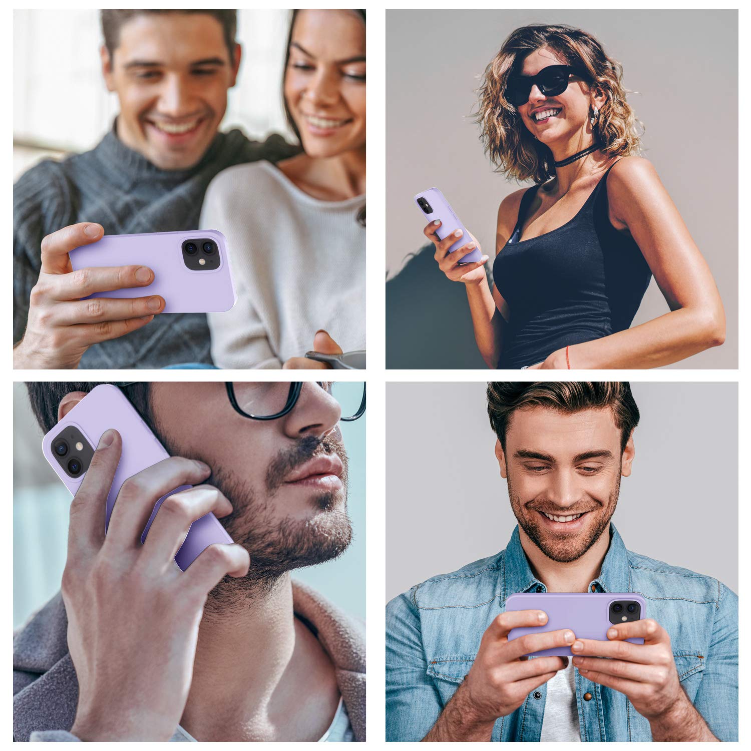 Premium Shockproof Silicone Case for iPhone 12 & iPhone 12 Pro (6.1 Inch) - Soft Anti-Scratch Microfiber Lining - Clove Purple - Perfect for Daily Protection & Outdoor Activities