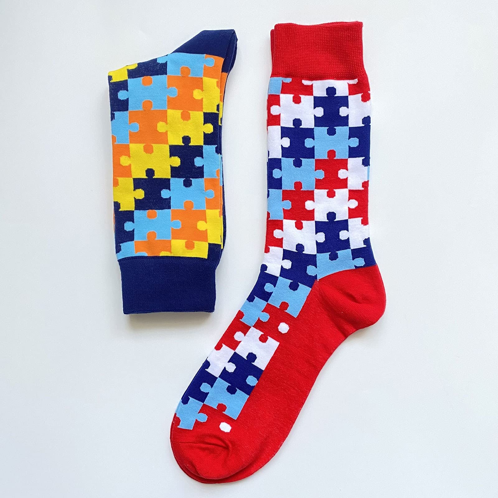 Rockbottom Fun Socks for Men - Novelty Crazy Crew Dress Socks with Cool Cute Food & Animal Graphics (10-Pack Lattice Classic, Size 9-12) - Perfect for Gifts, Parties & Casual Wear