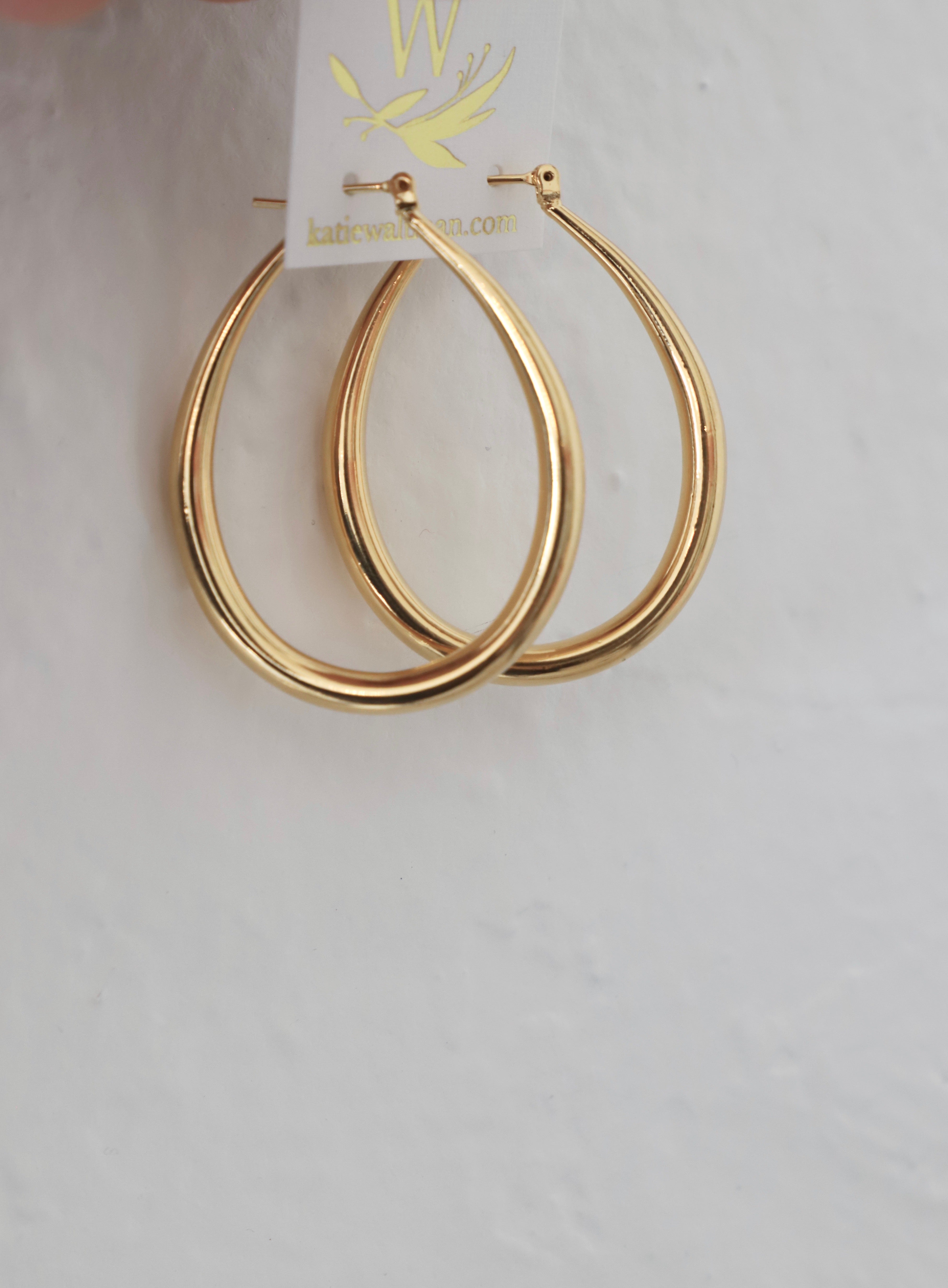 Large Teardrop Hoop Earrings for Women - Trendy Gold & Silver Dangle Earrings for Party, Wedding & Everyday Wear