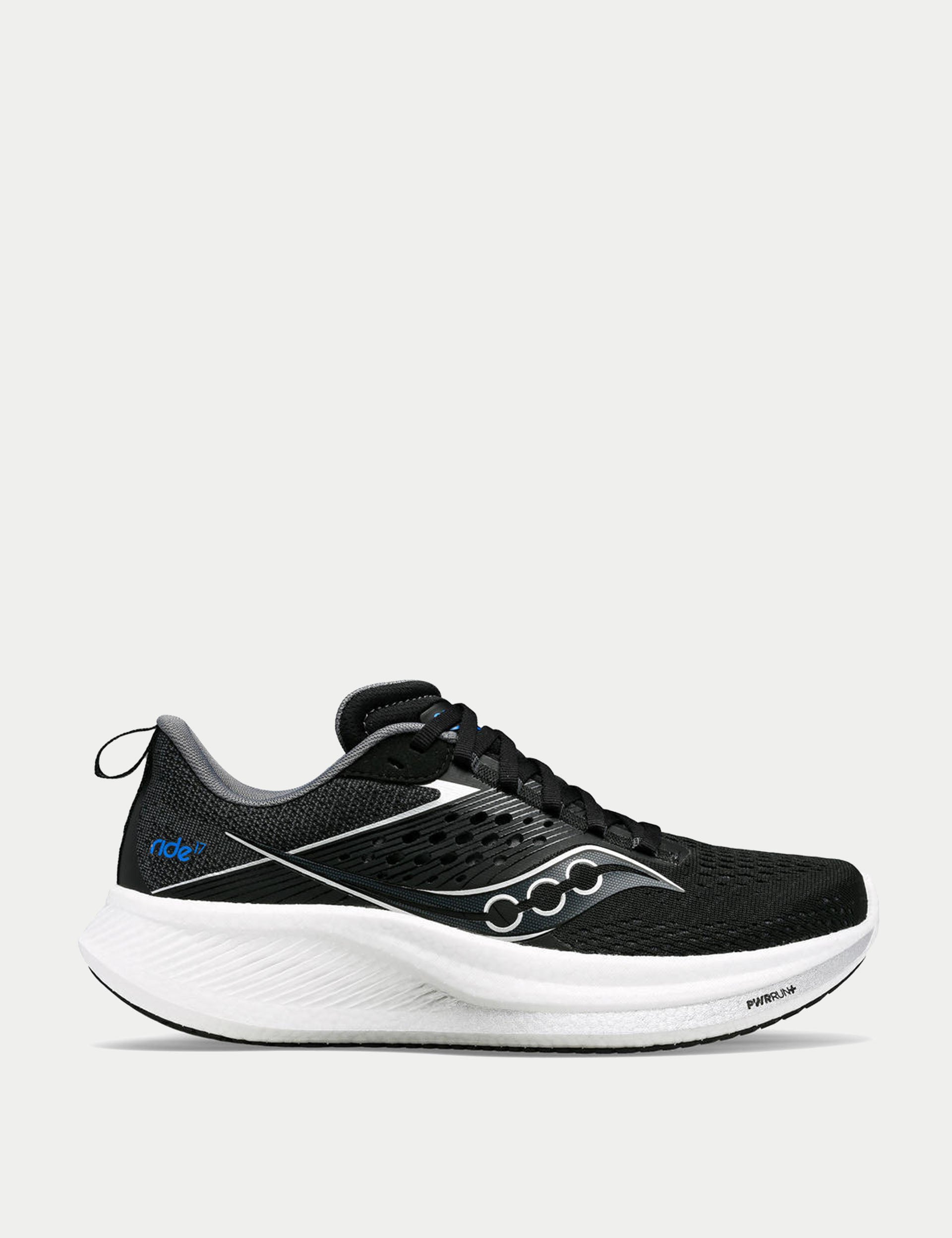 Ride 17 Black/White Running Shoes - Lightweight Cushioned Sneakers for Men & Women - Perfect for Jogging, Gym Workouts & Daily Wear