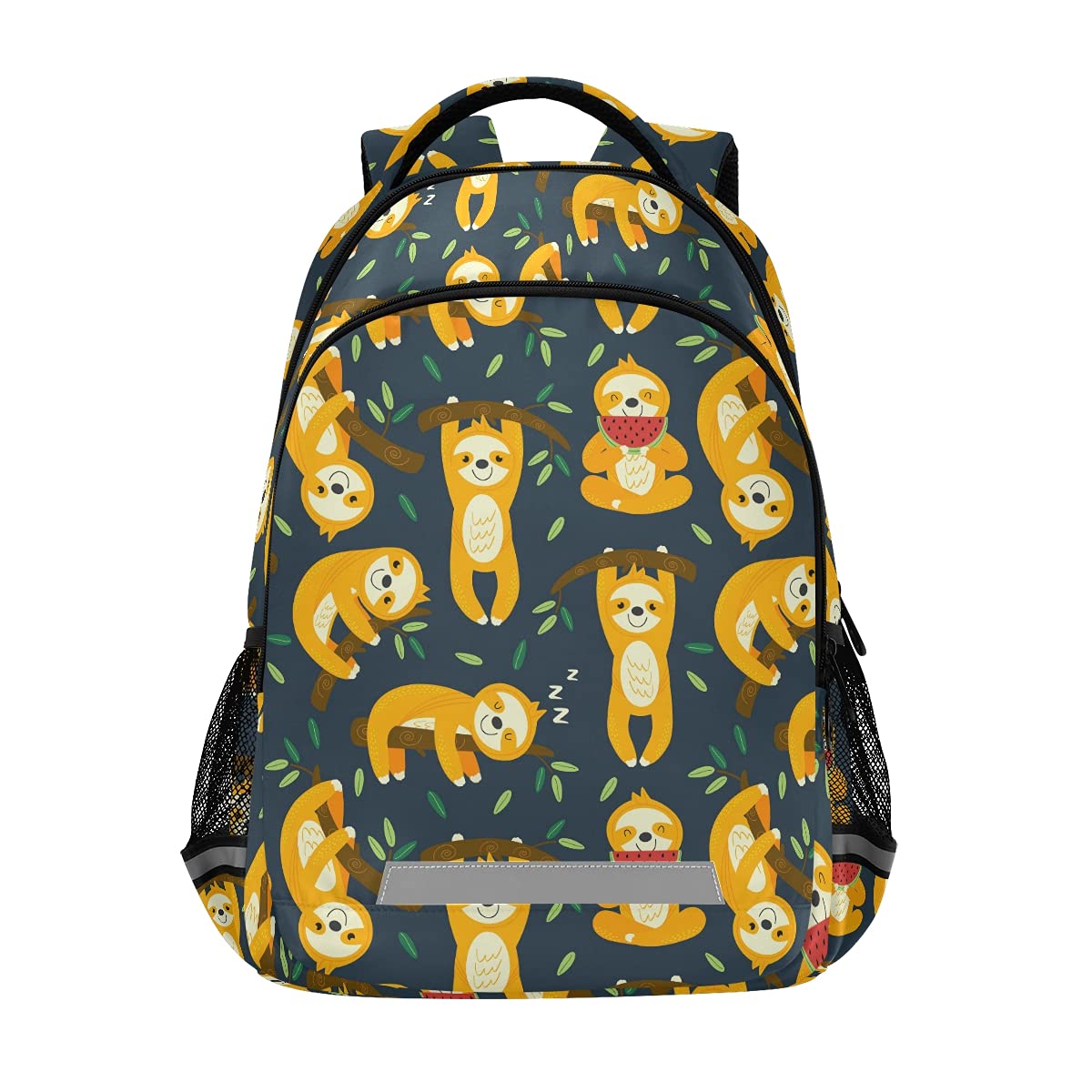 Funny Sloth Print School Backpack with Adjustable Chest Strap - Lightweight Laptop Backpack for Boys & Girls, Durable Travel & Hiking Rucksack - Perfect for School, College, Outdoor Adventures & Daily Commute