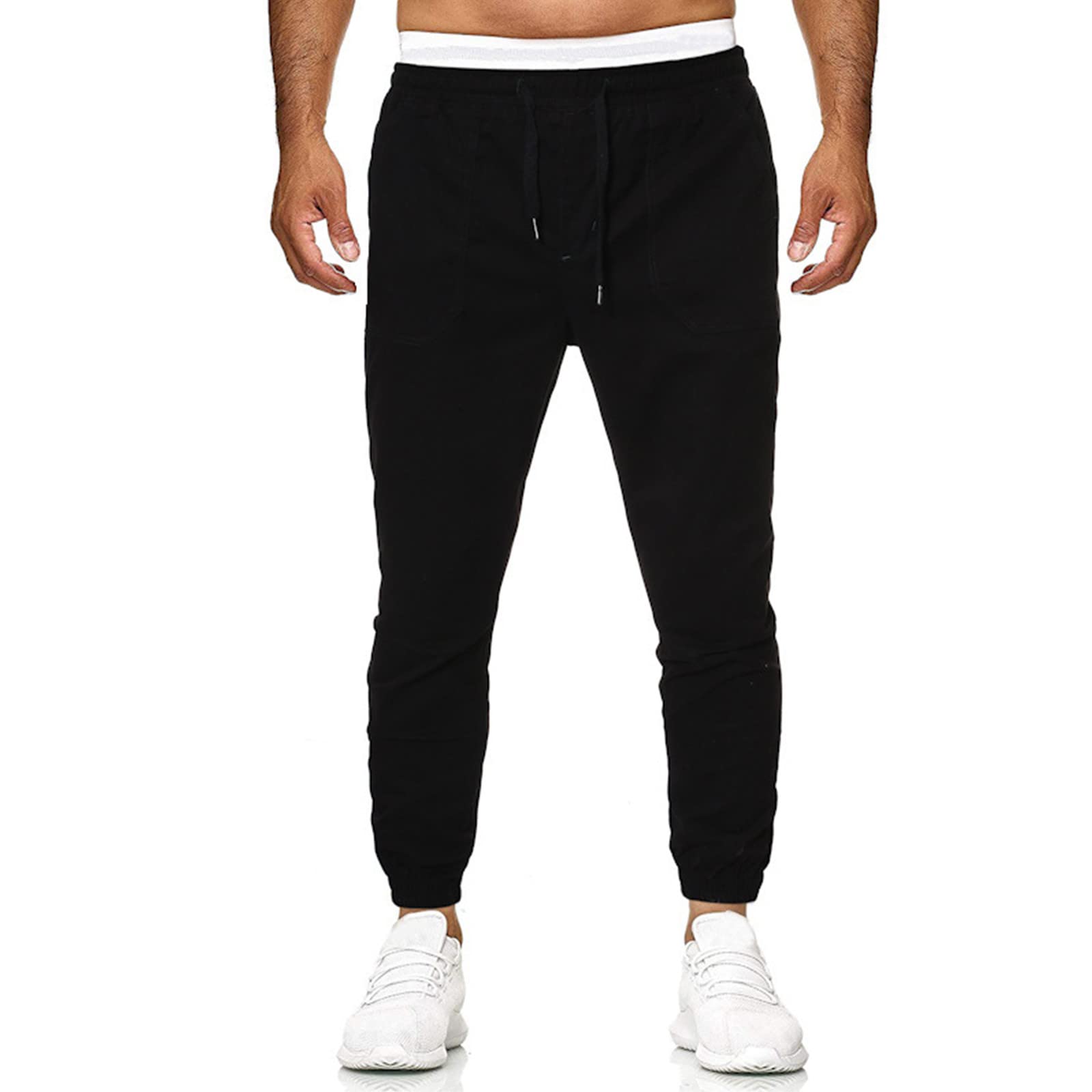 iCODOD Men's Joggers - Athletic Running Pants with Drawstring Elastic Waist & Side Pockets - Breathable Workout Leggings for Gym, Yoga, and Casual Wear