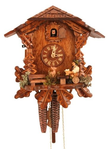 DownBeat Engstler Traditional Weight-Driven Cuckoo Clock - Handcrafted German Full-Size Wall Clock for Home & Office Decor | Perfect for Living Room, Bedroom, or Cabin