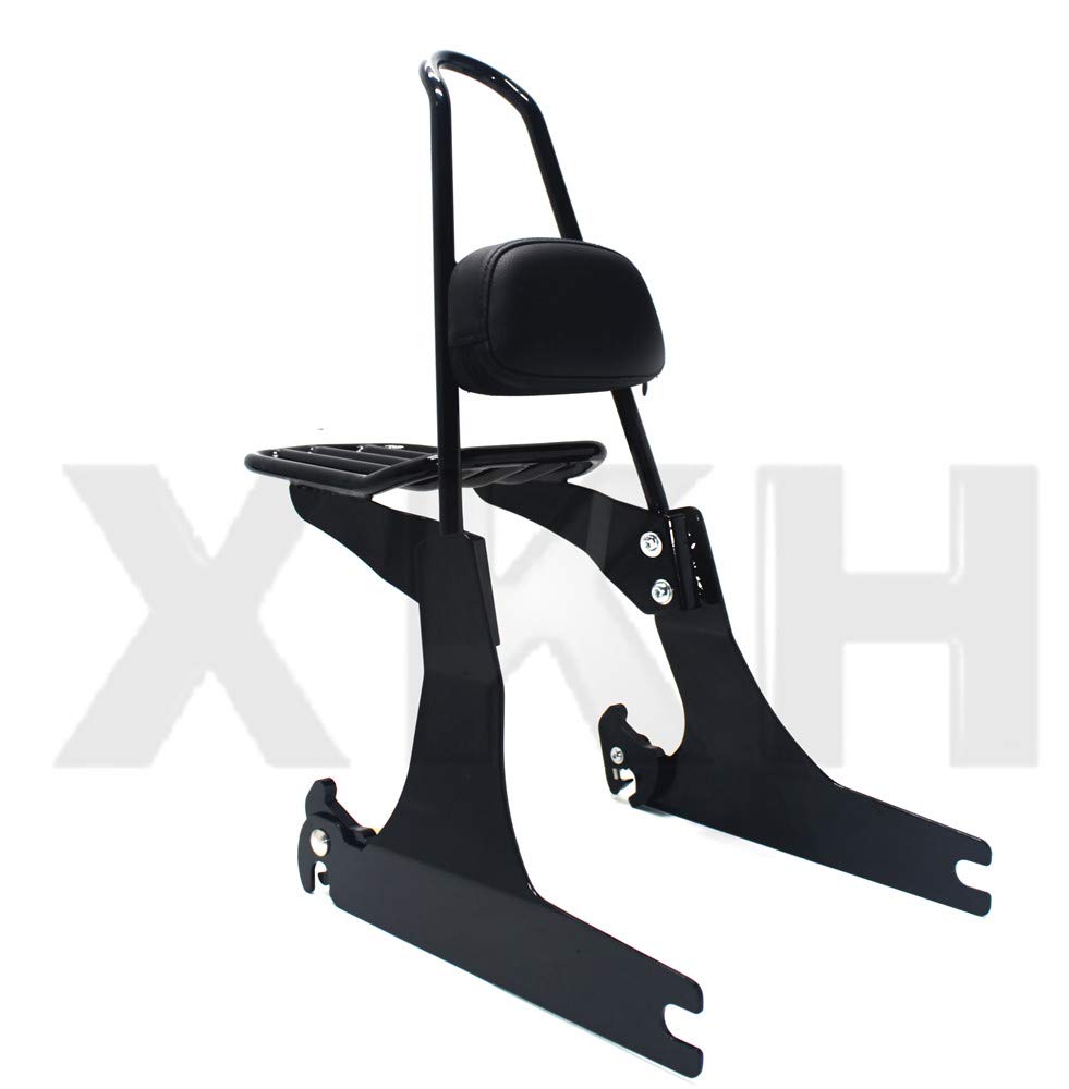 Detachable Sissy Bar Backrest & Luggage Rack for Harley-Davidson Dyna 2002-2005 Models - Heavy Duty Motorcycle Passenger Seat Support & Storage Solution - Perfect for Long Rides, Touring & Road Trips